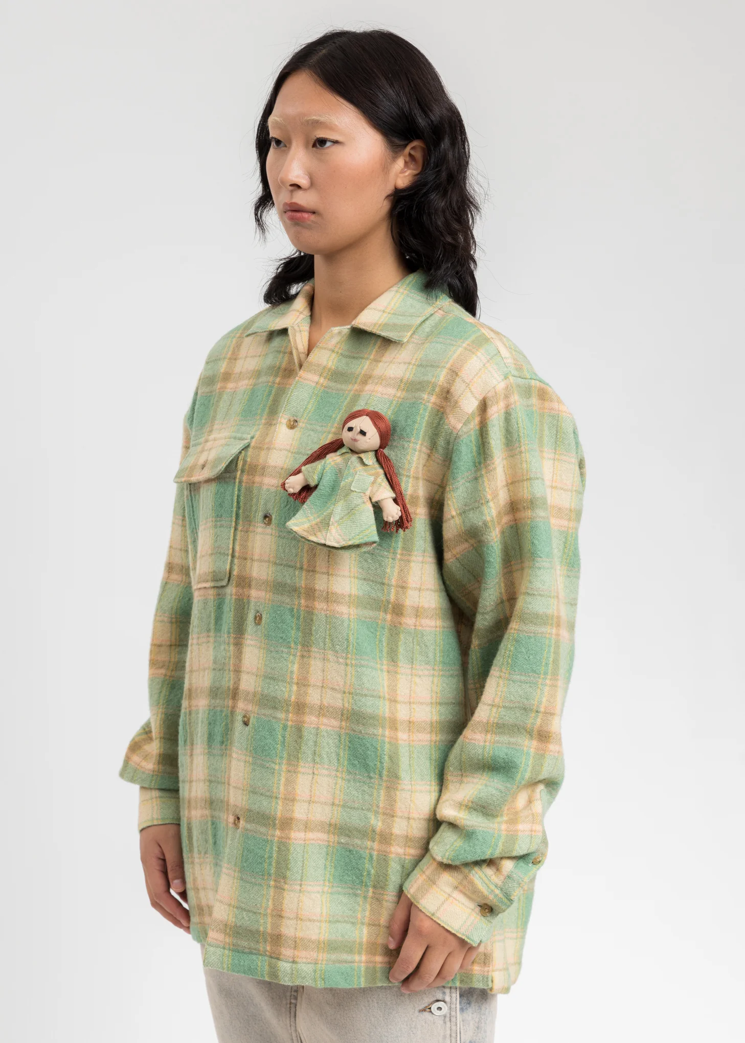 Mint Check Shirt With My Doll - Image 3