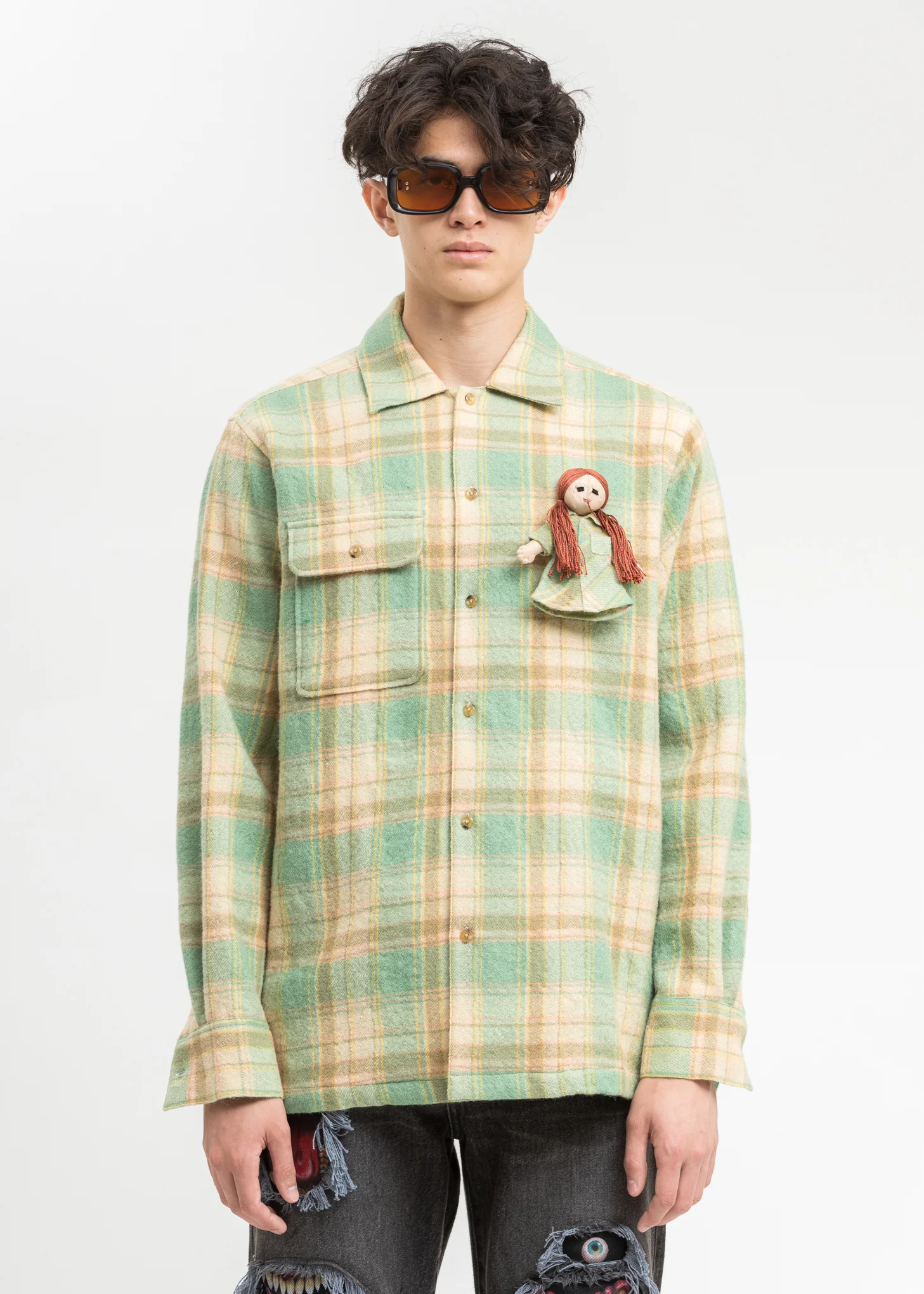Mint Check Shirt With My Doll