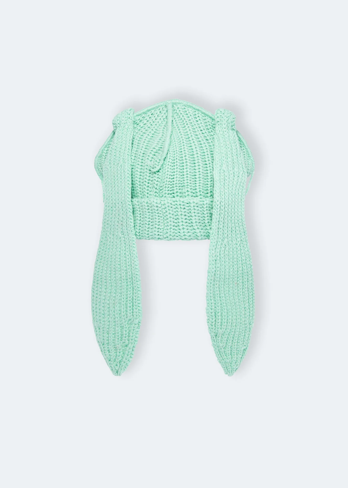 Mint Green Chunky Rabbit Beanie - Image 2