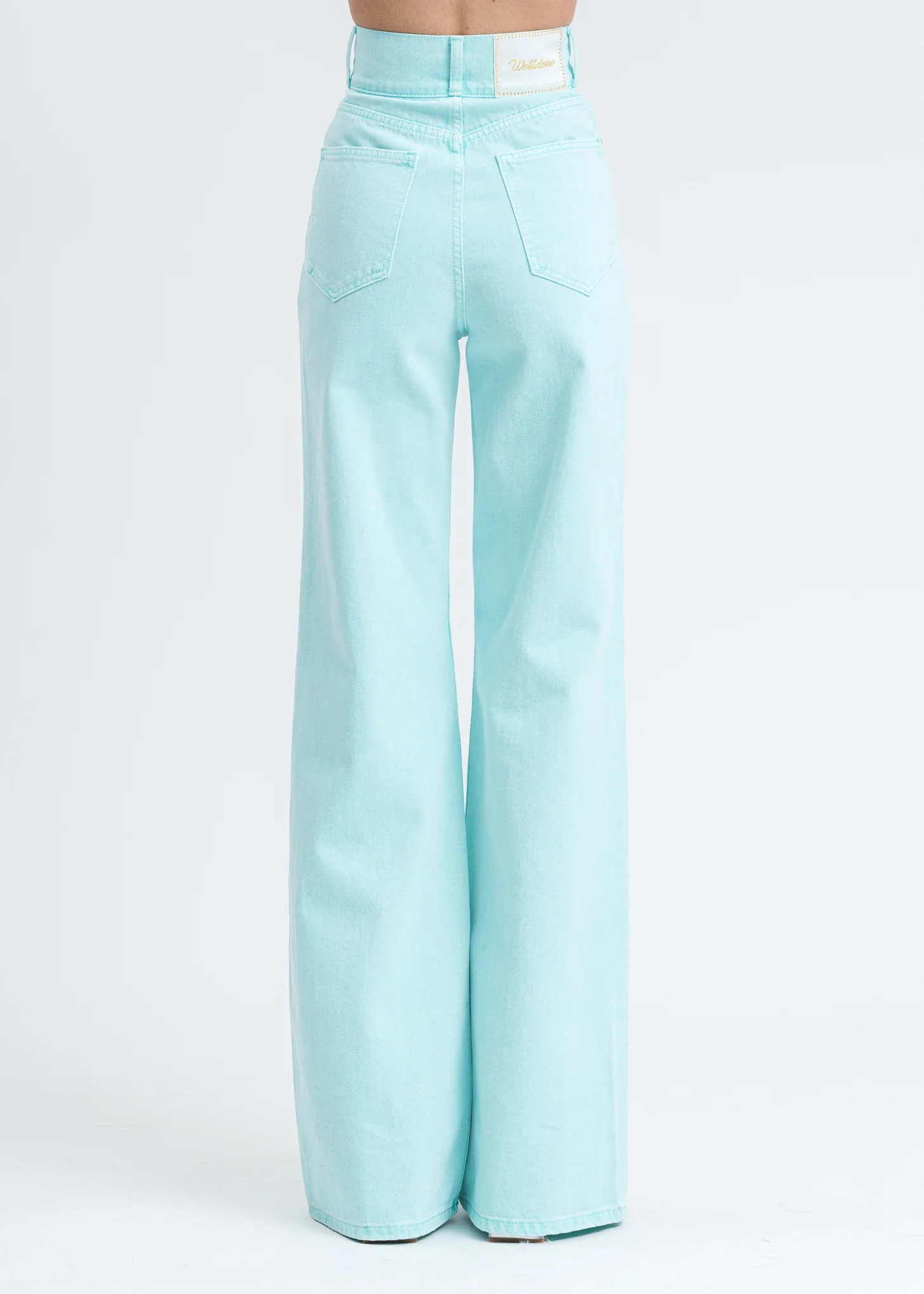 Mint High Waist Long Wide Denim Pants - Image 2