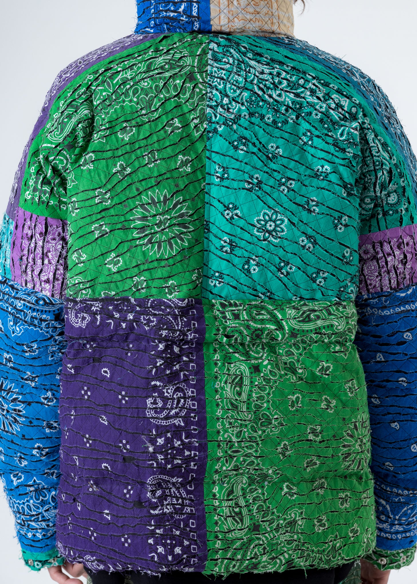 Mix Bandana Patch Work Down Jacket - Image 6