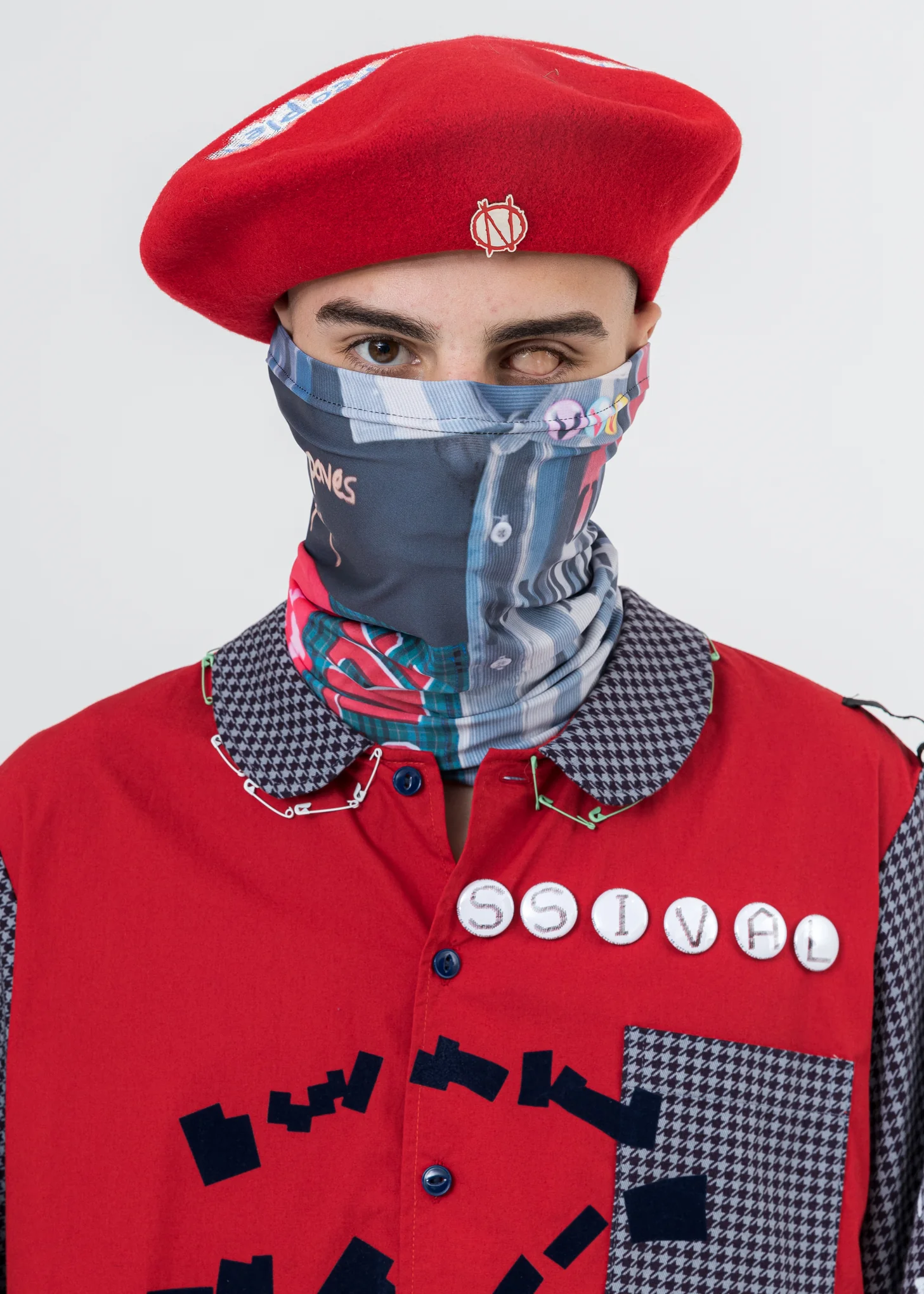 Mix Graphic Long Neckwarmer (GREEN) - Image 3