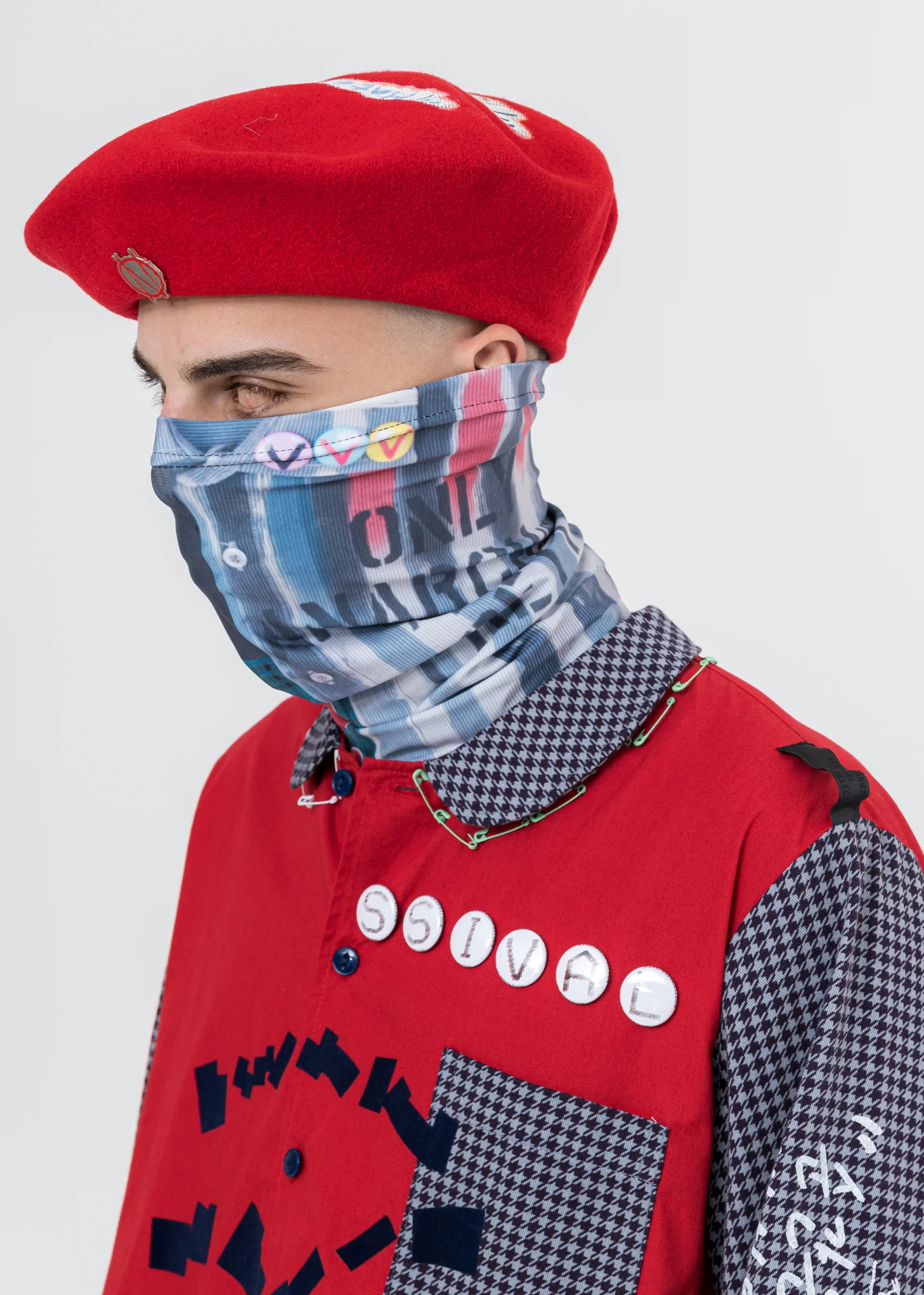 Mix Graphic Long Neckwarmer (GREEN) - Image 5
