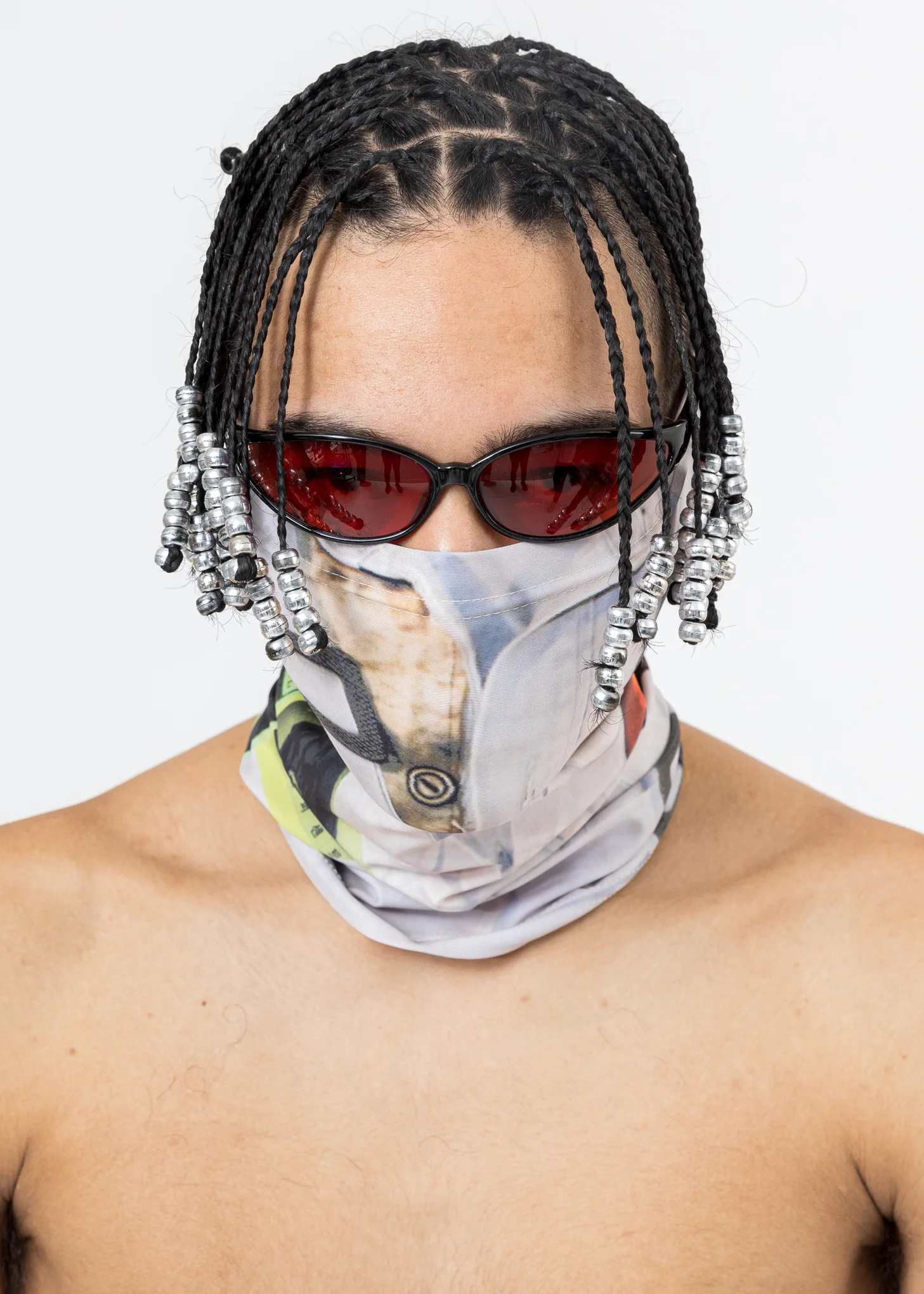 Mix Graphic Long Neckwarmer (WHITE)