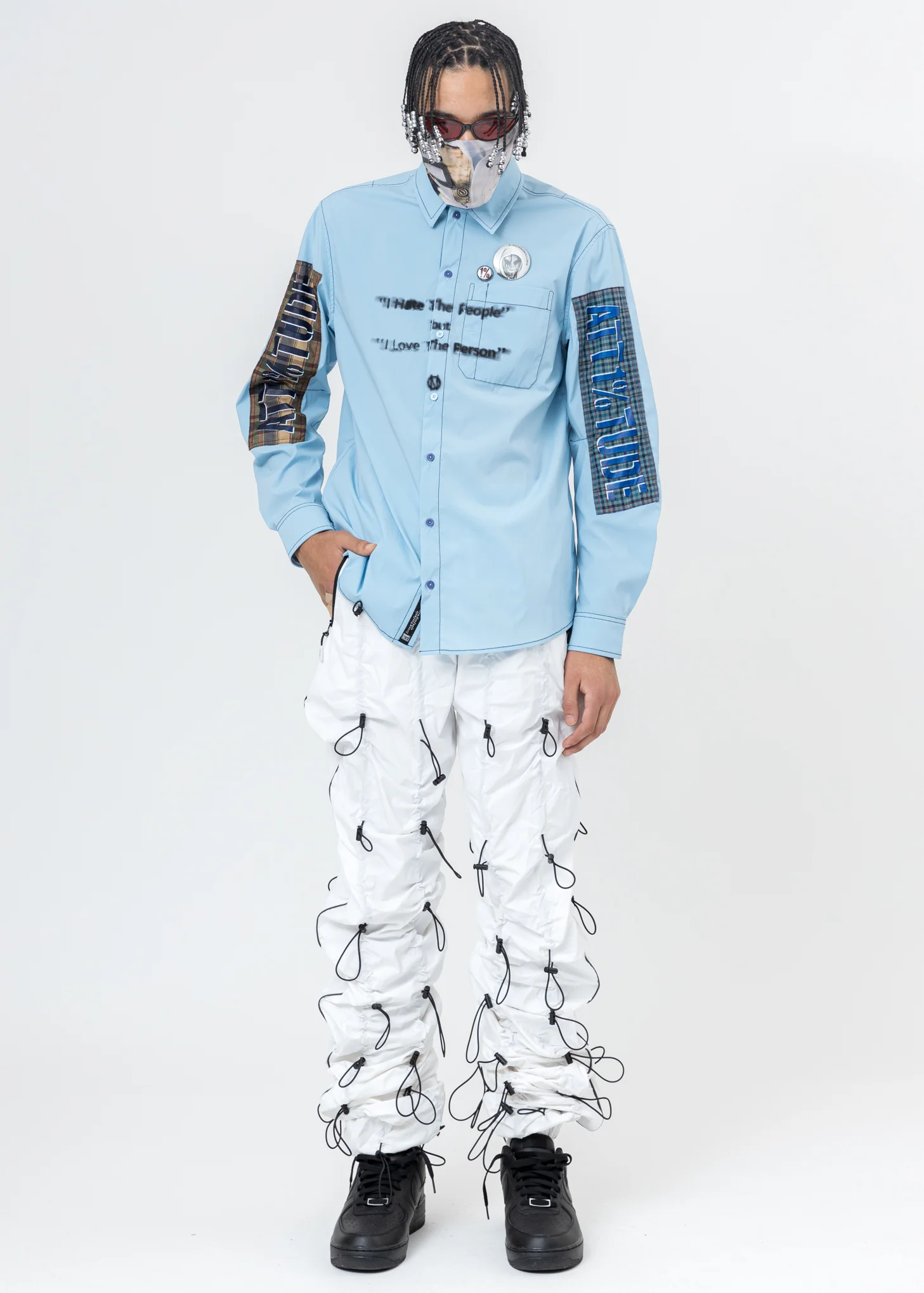 Mix Graphic Long Neckwarmer (WHITE) - Image 5