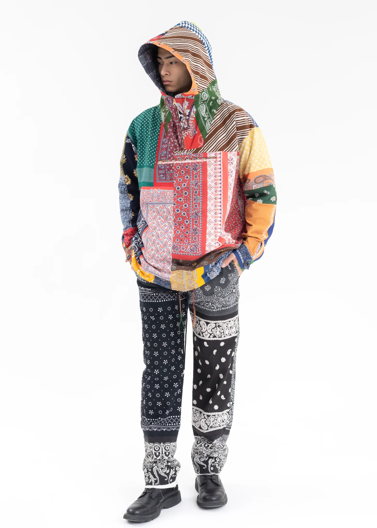 Mix VINTAGE BANDANA PATCHWORK ANORAK JACKET - Image 10