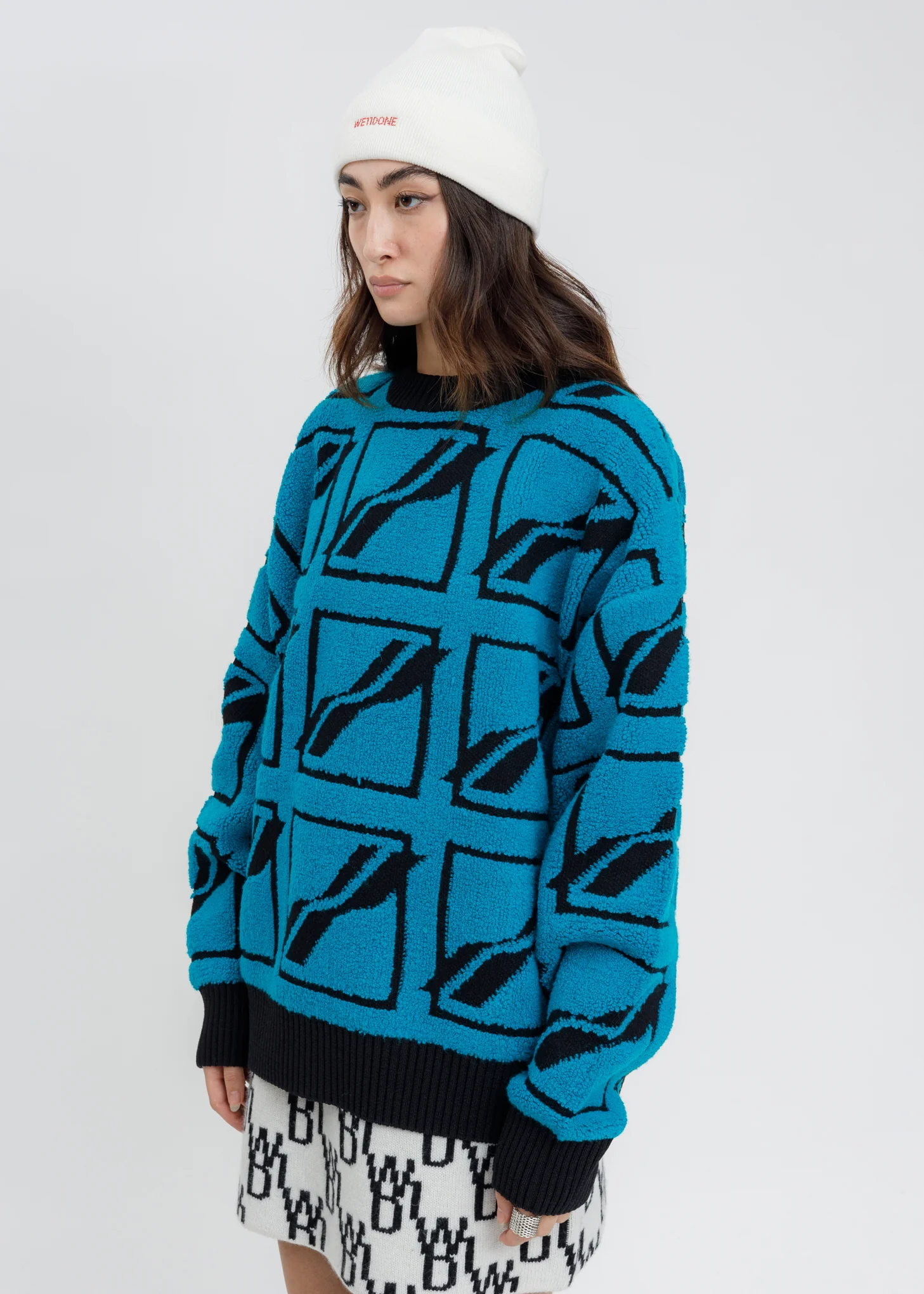 Mnit Square Logo All Over Pile Knit Jumper - Image 3