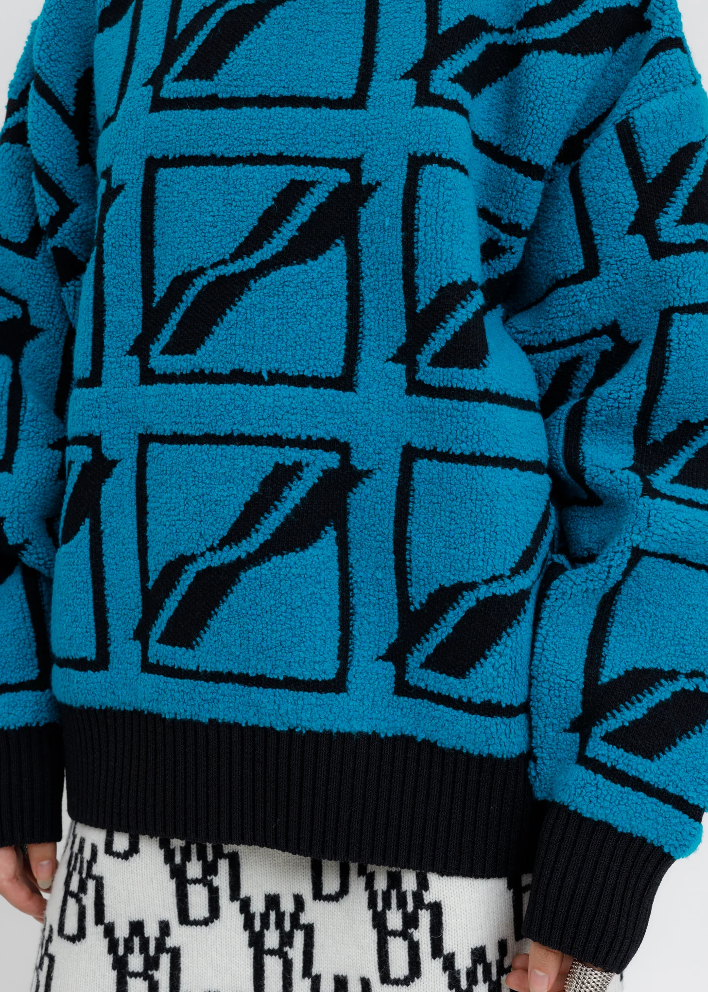 Mnit Square Logo All Over Pile Knit Jumper - Image 4