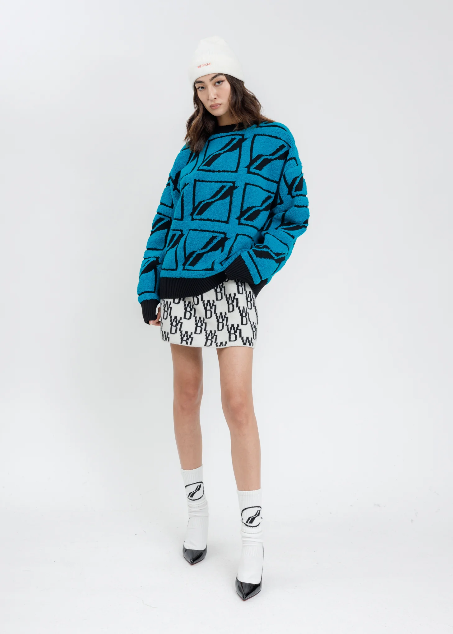 Mnit Square Logo All Over Pile Knit Jumper - Image 5