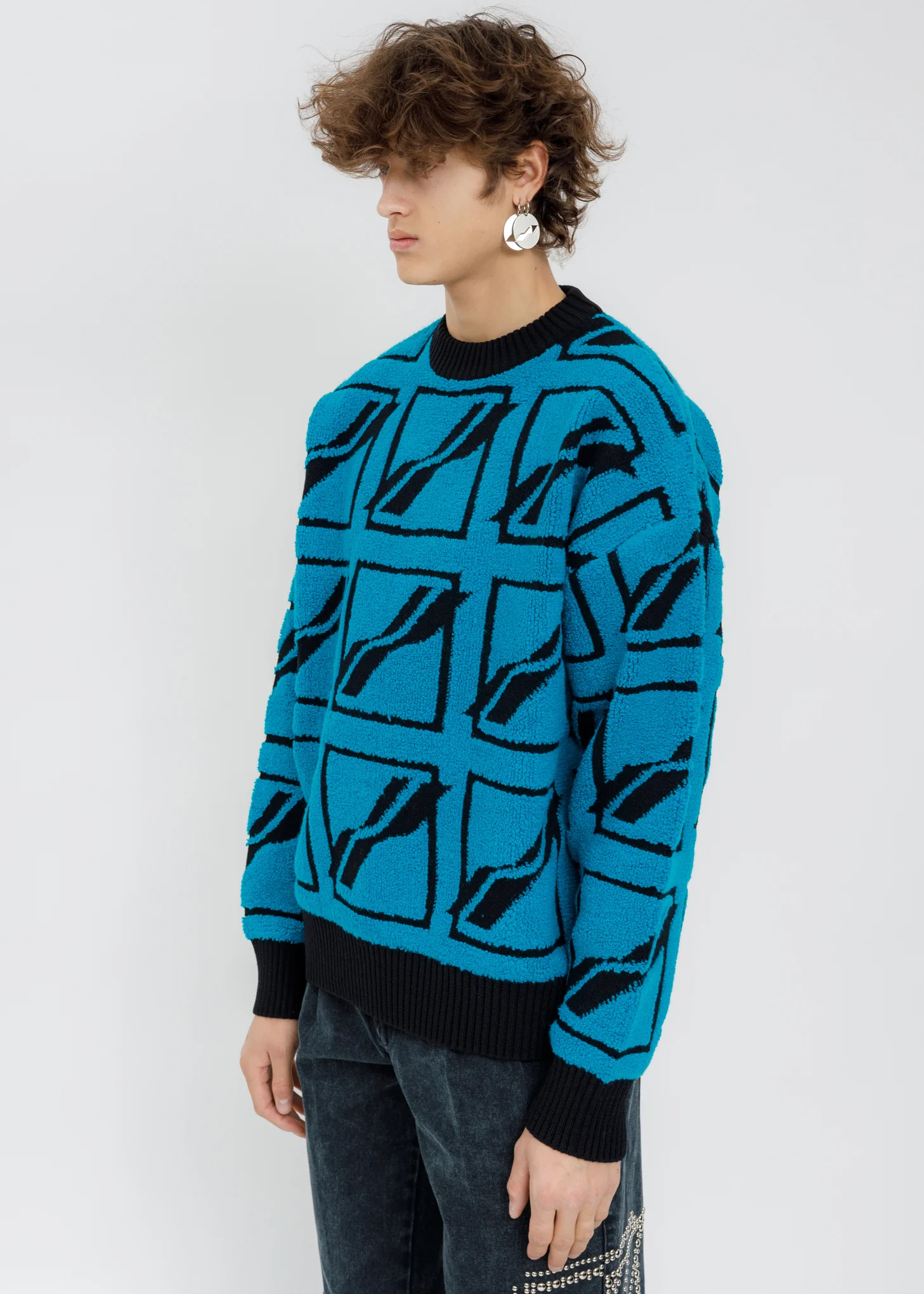 Mnit Square Logo All Over Pile Knit Jumper - Image 3