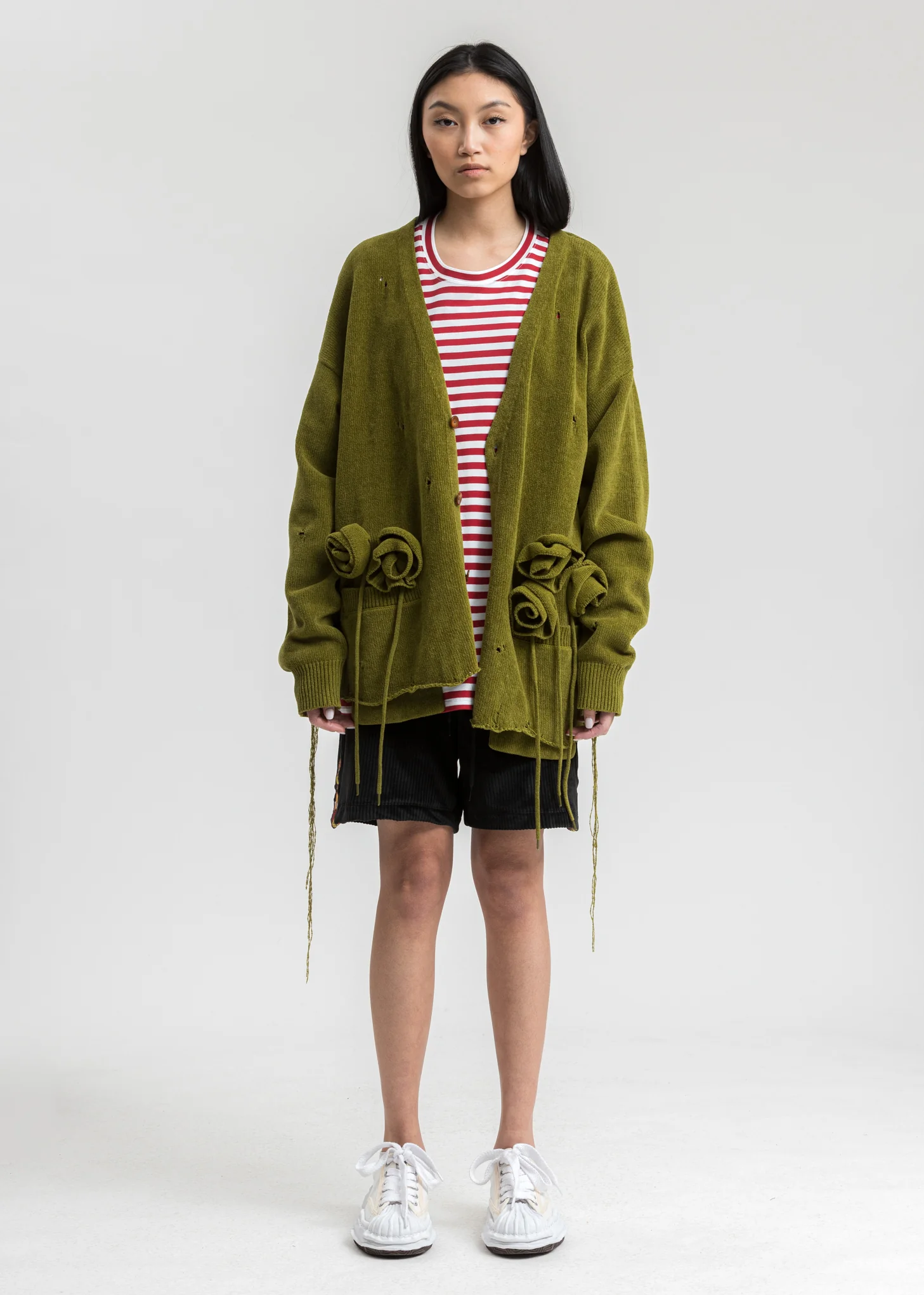 Moss Green Flower Corsage Cardigan - Image 5