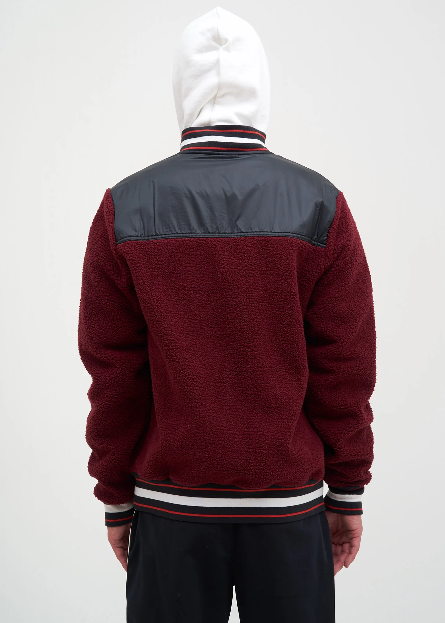 Mulled Berry Sherpa Baseball Jacket - Image 4