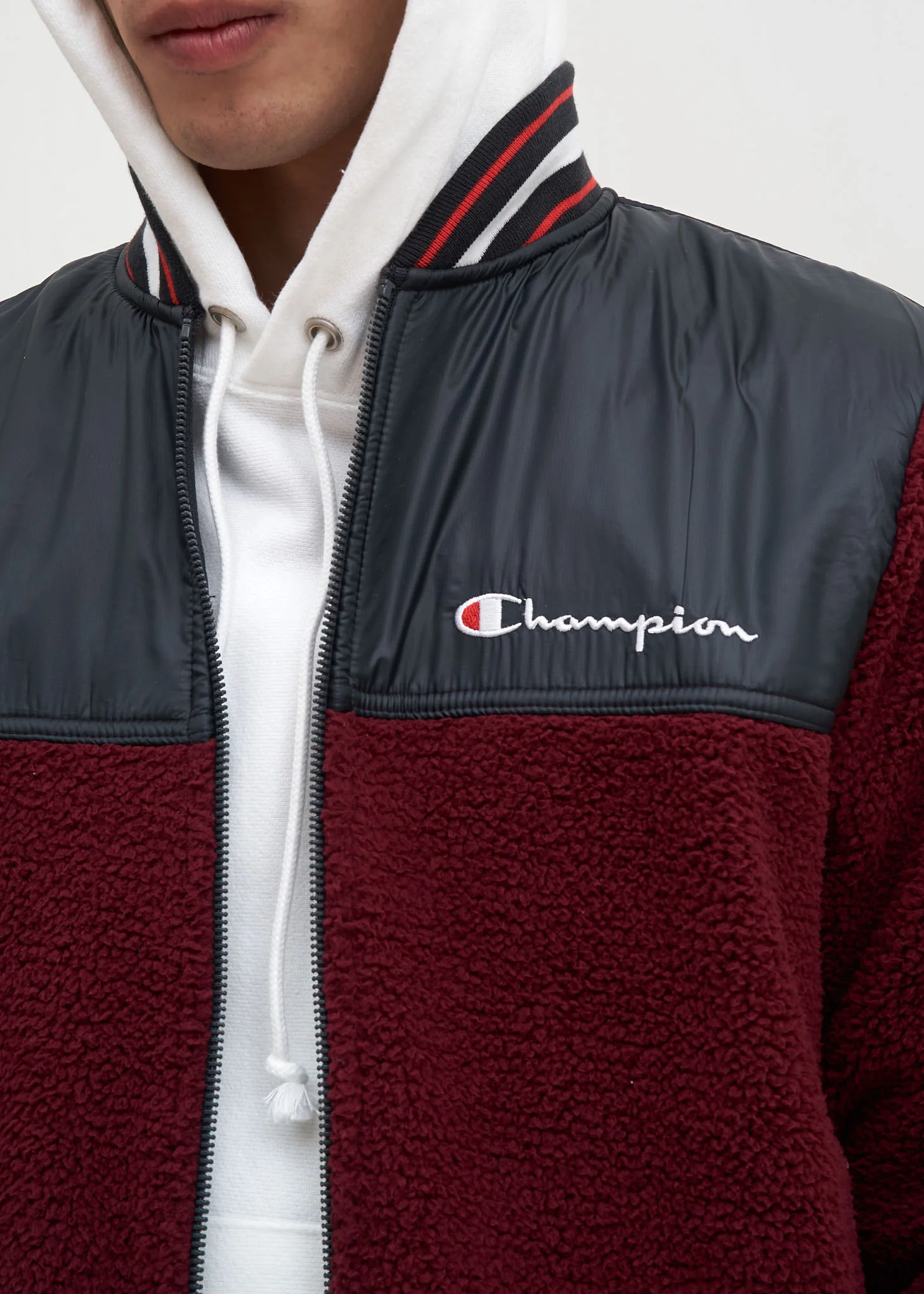 Mulled Berry Sherpa Baseball Jacket - Image 5