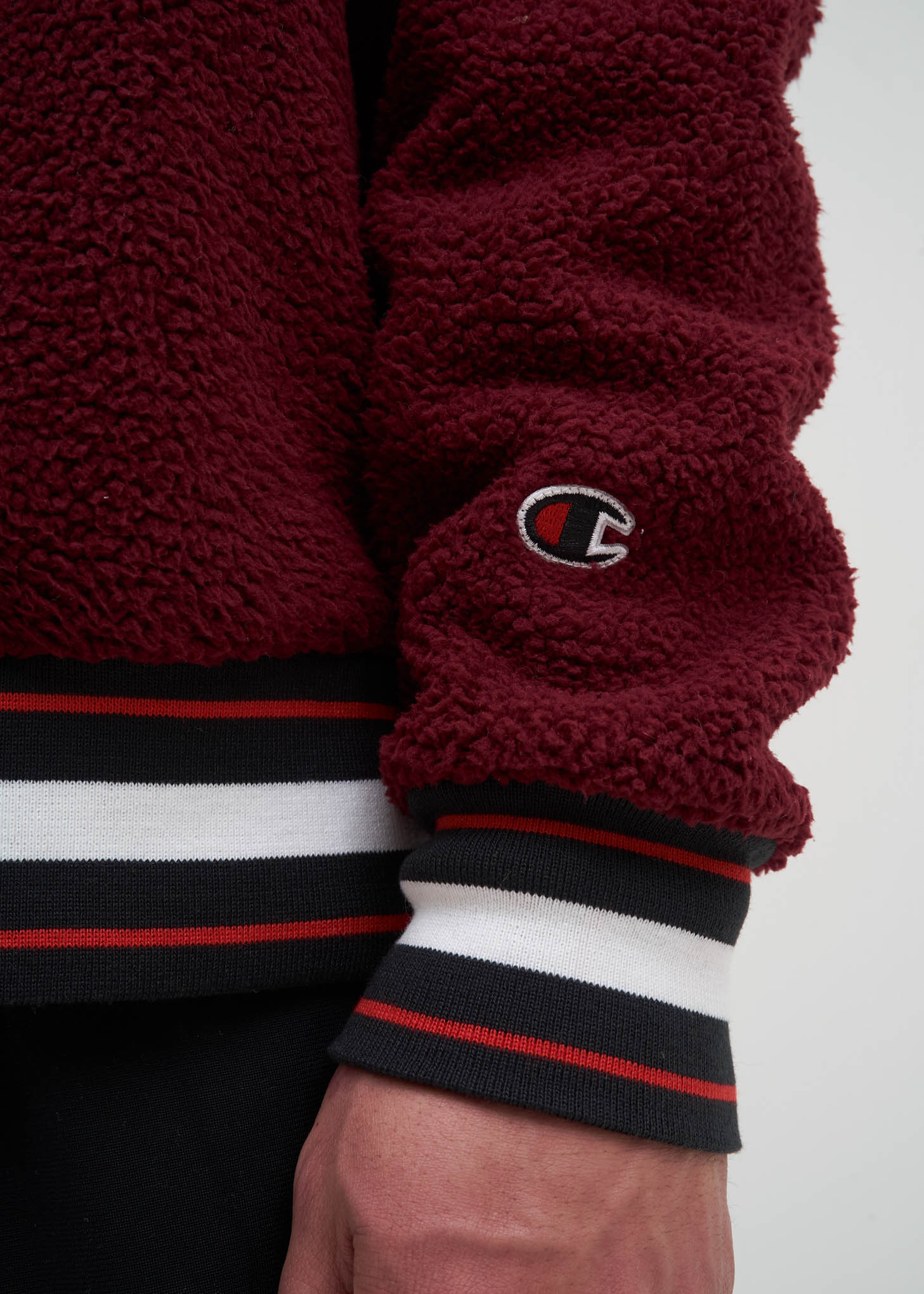 Mulled Berry Sherpa Baseball Jacket - Image 6
