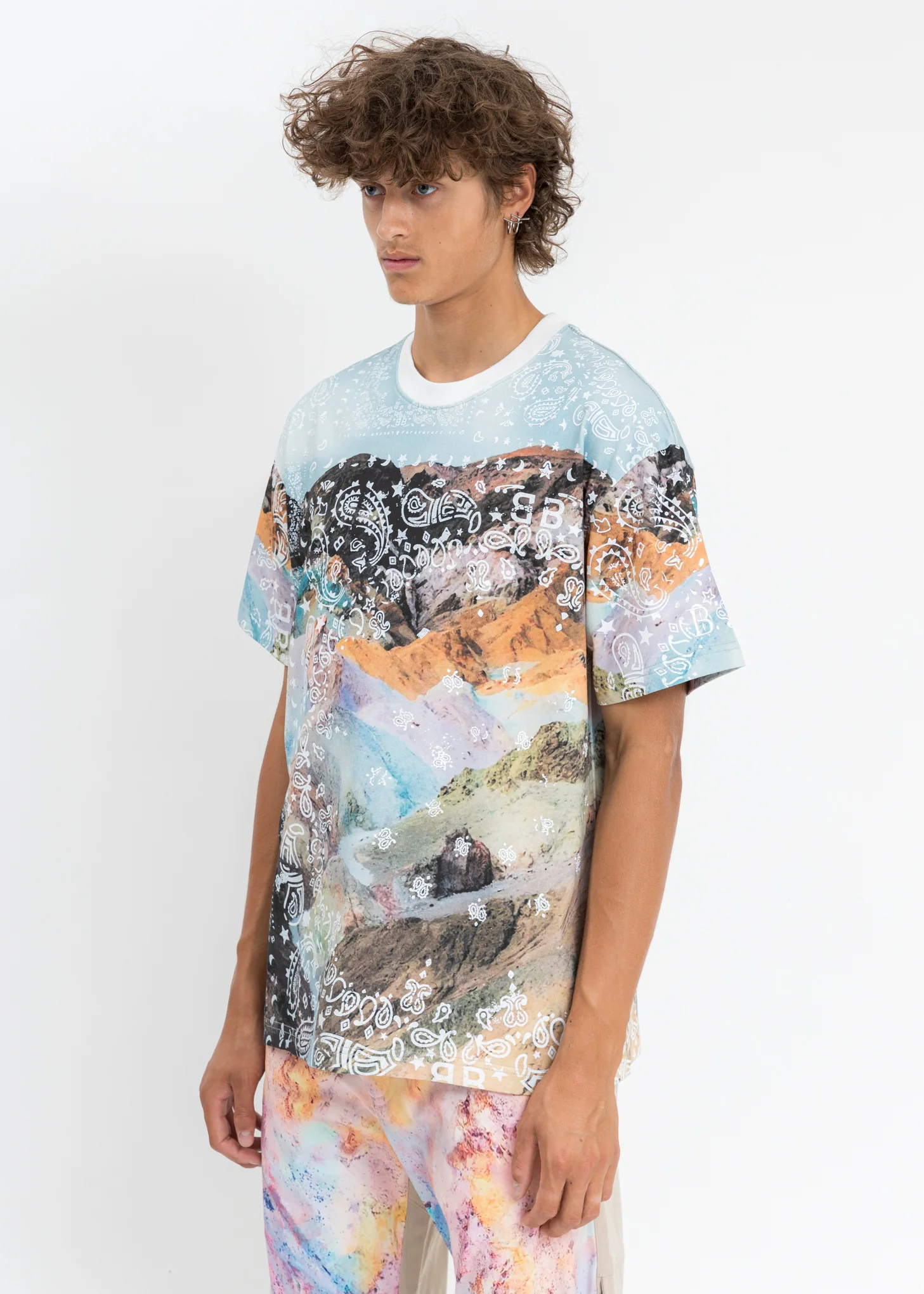 Multi Bandana Mountain Printed T-Shirt - Image 2
