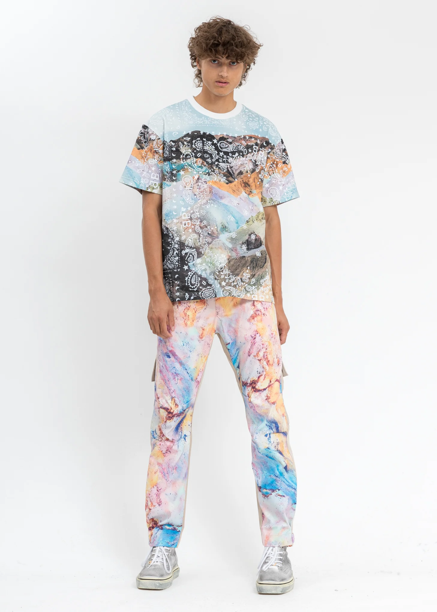 Multi Bandana Mountain Printed T-Shirt - Image 5