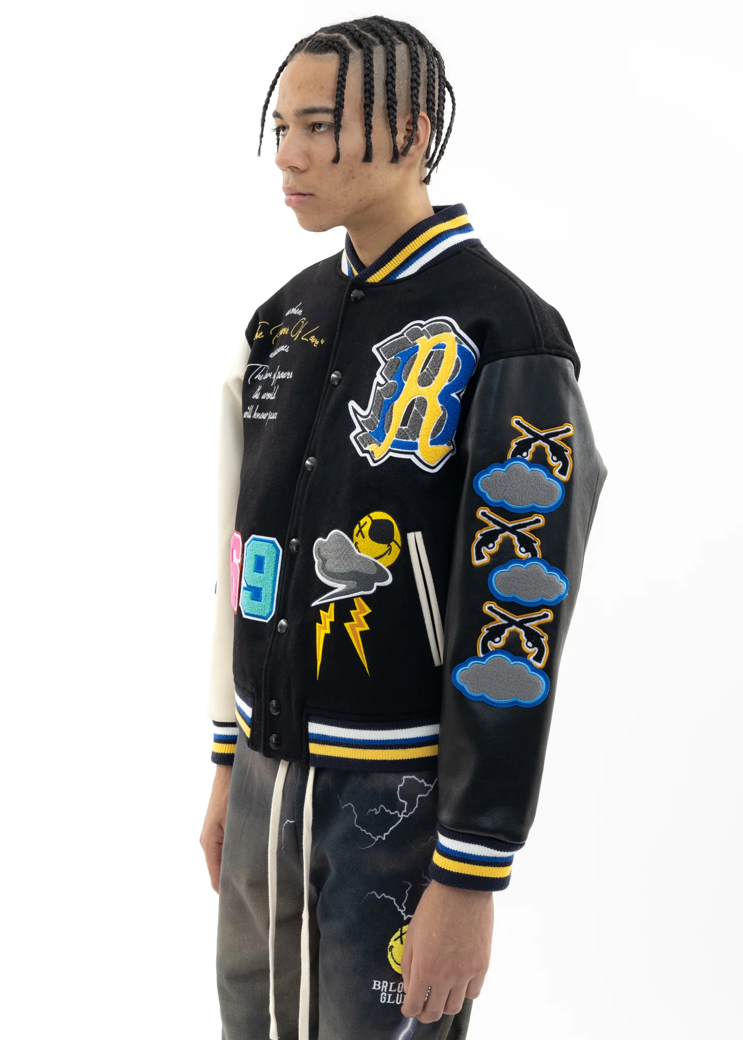 Multi Black Lux X roarguns Bomber Jacket - Image 3