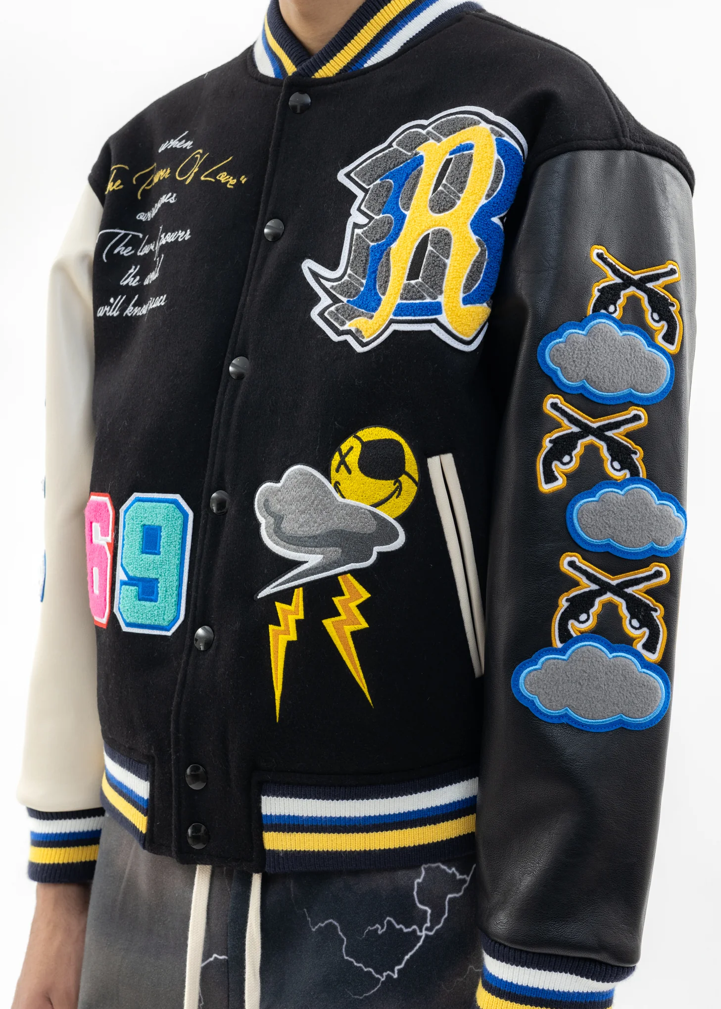 Multi Black Lux X roarguns Bomber Jacket - Image 5