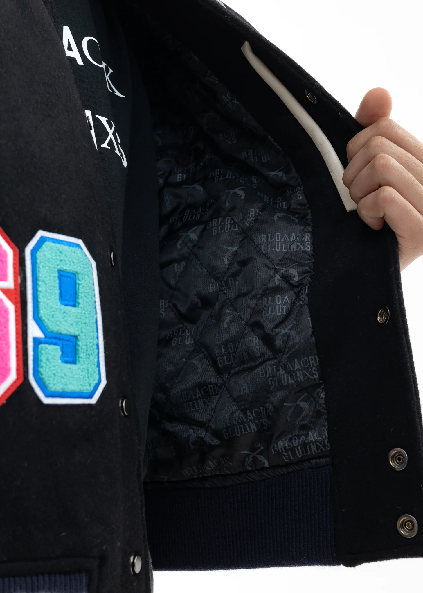 Multi Black Lux X roarguns Bomber Jacket - Image 7