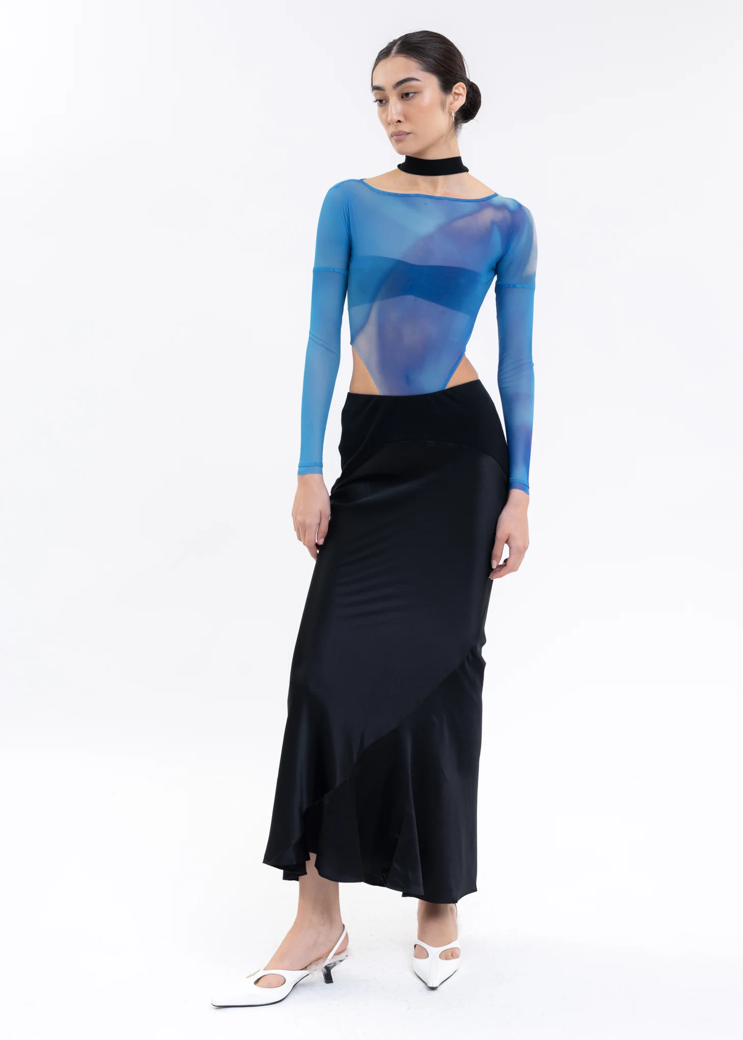 Multi Blue Mesh Bodysuit - Image 5