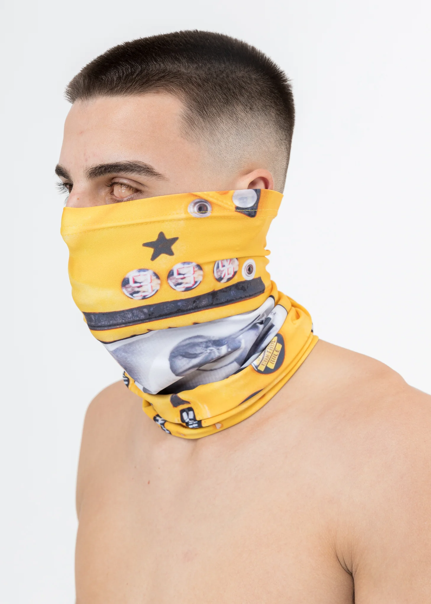 Mix Graphic Long Neckwarmer (YELLOW) - Image 4