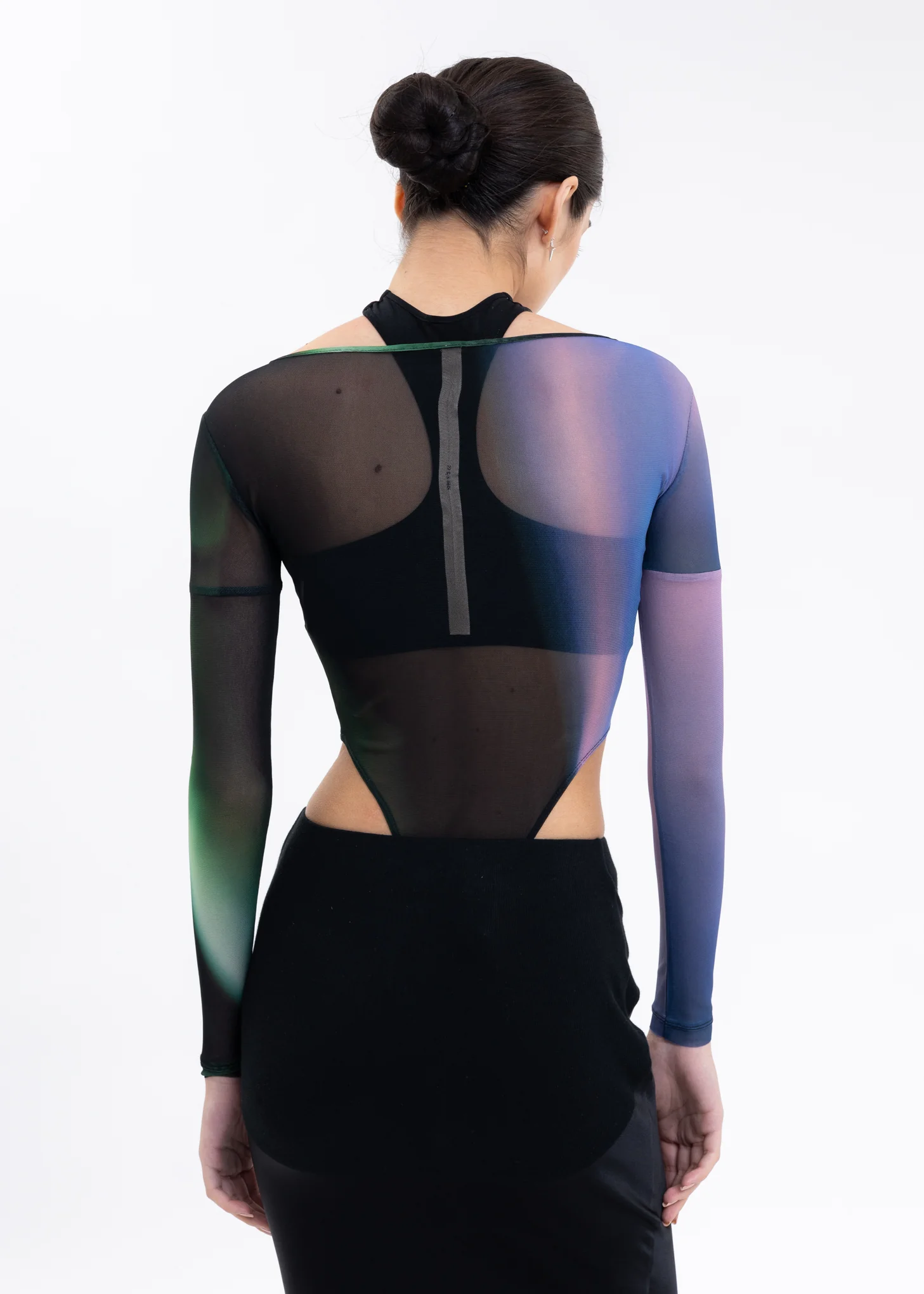 Multi Purple Mesh Bodysuit - Image 3