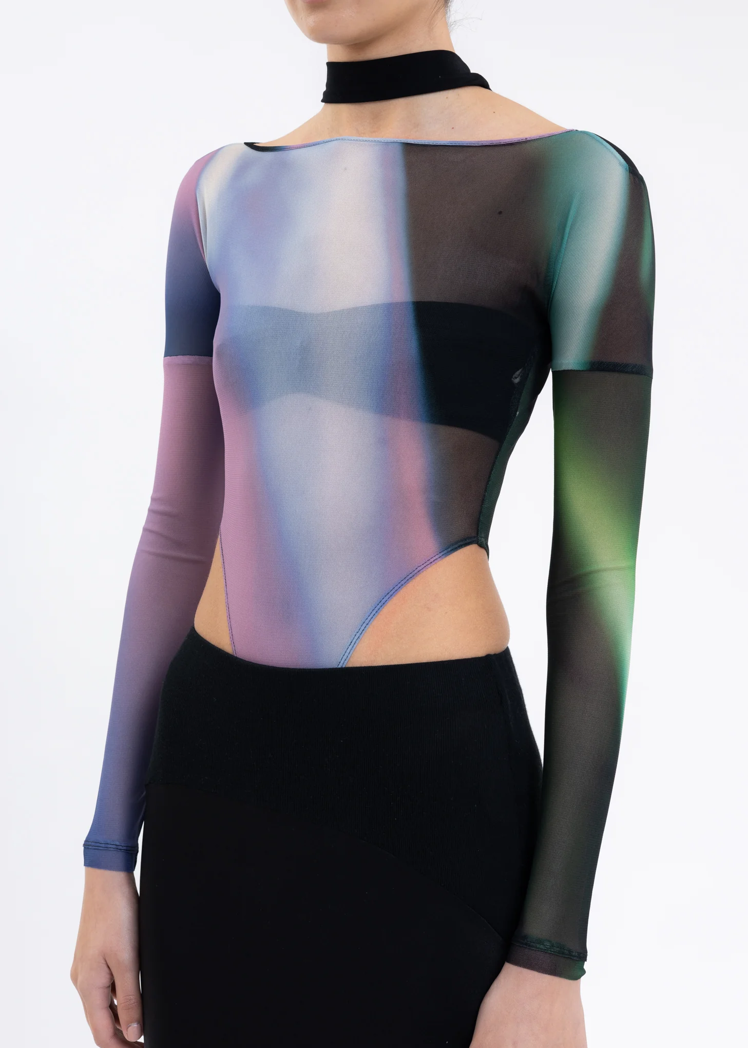 Multi Purple Mesh Bodysuit - Image 4