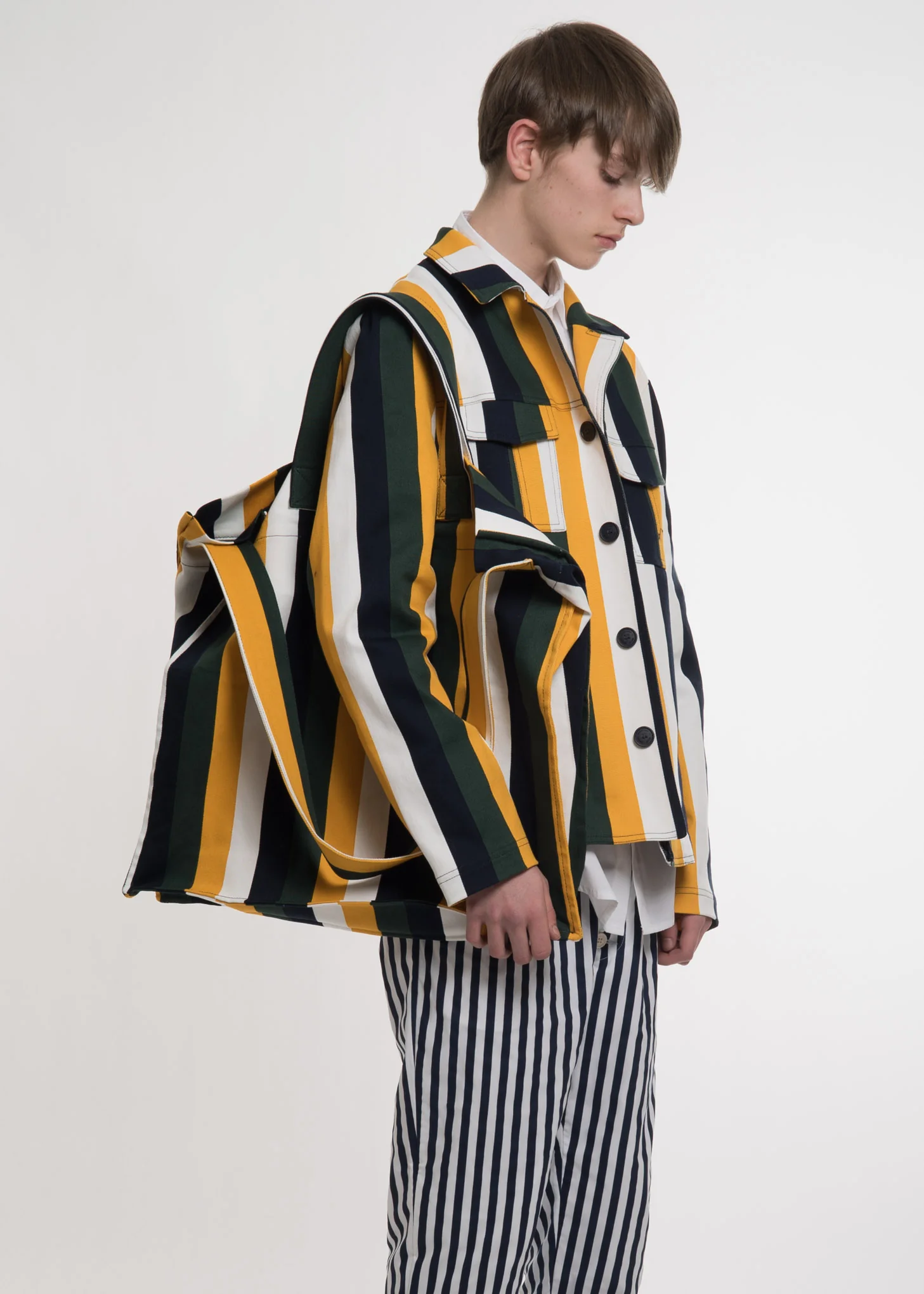 Multi Stripe Oversized Shopper Bag - Image 2