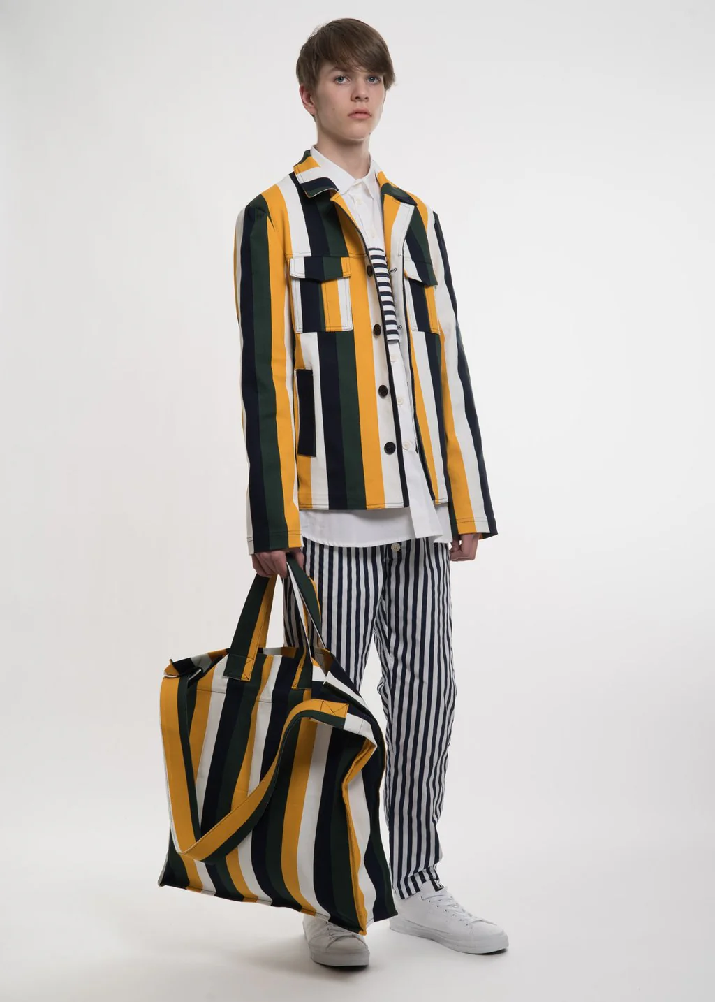 Multi Stripe Oversized Shopper Bag - Image 5