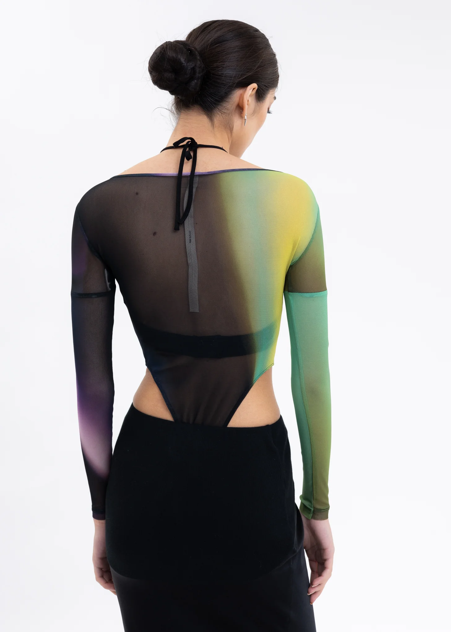 Multi Green Mesh Bodysuit - Image 2