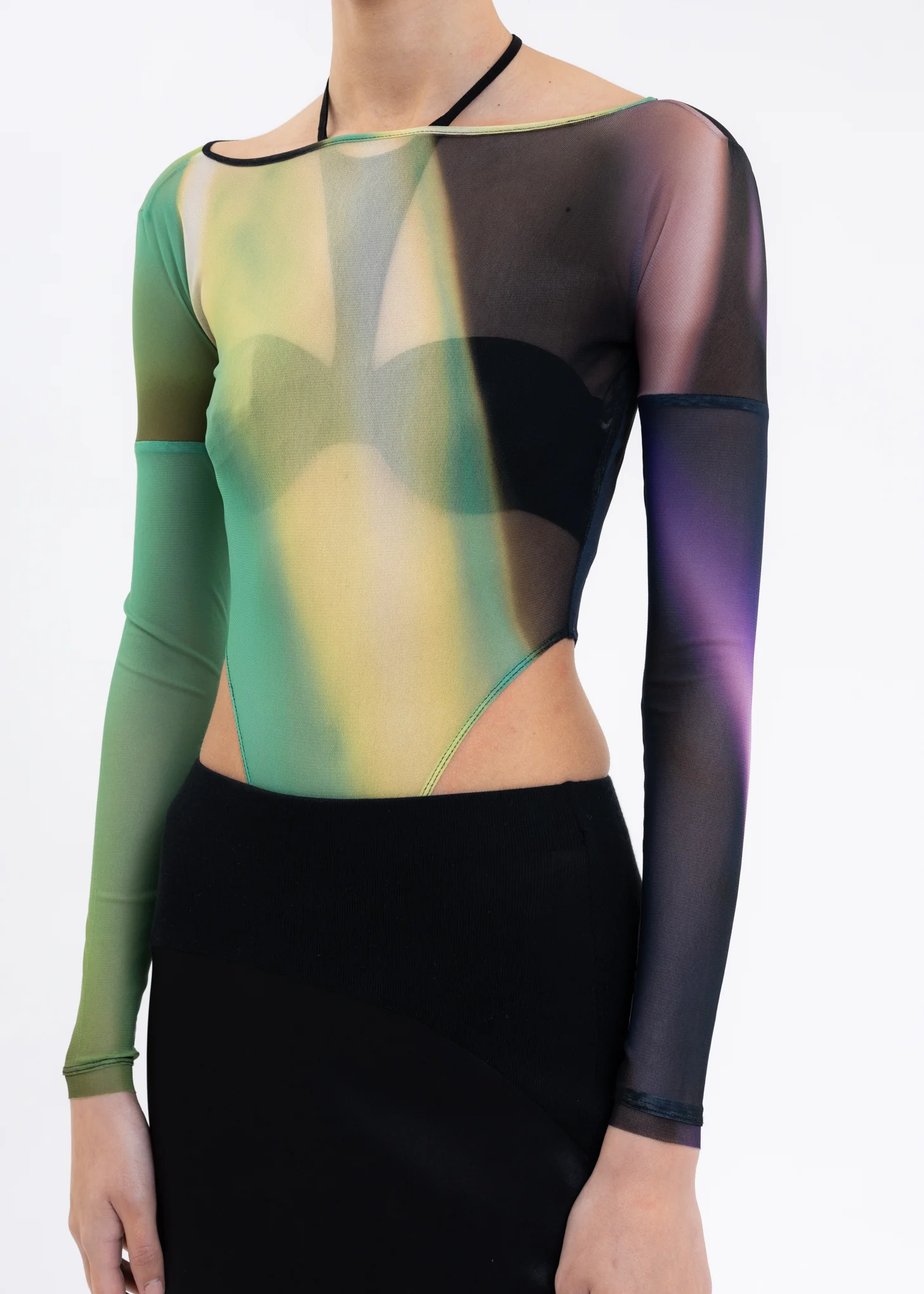 Multi Green Mesh Bodysuit - Image 4