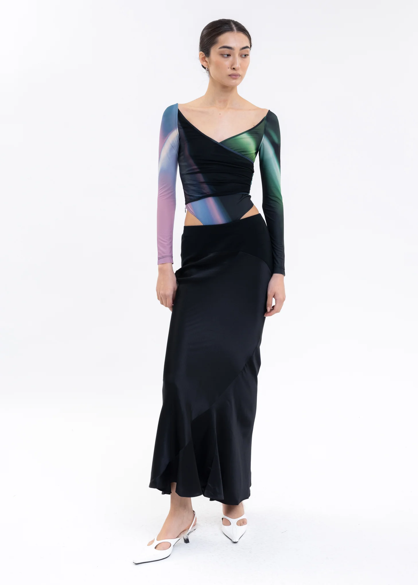Multicolor Mesh Patchwork Bodysuit - Image 5