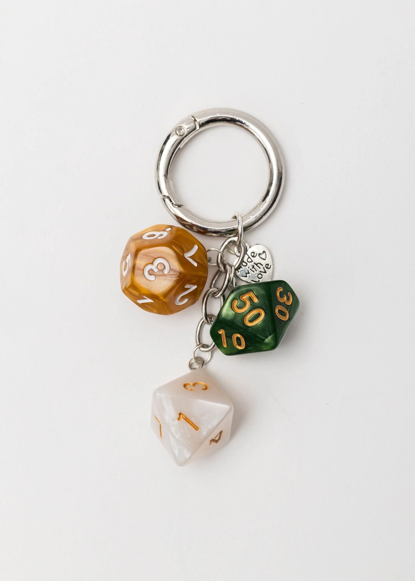 Multicolor 3 Dices Keyring