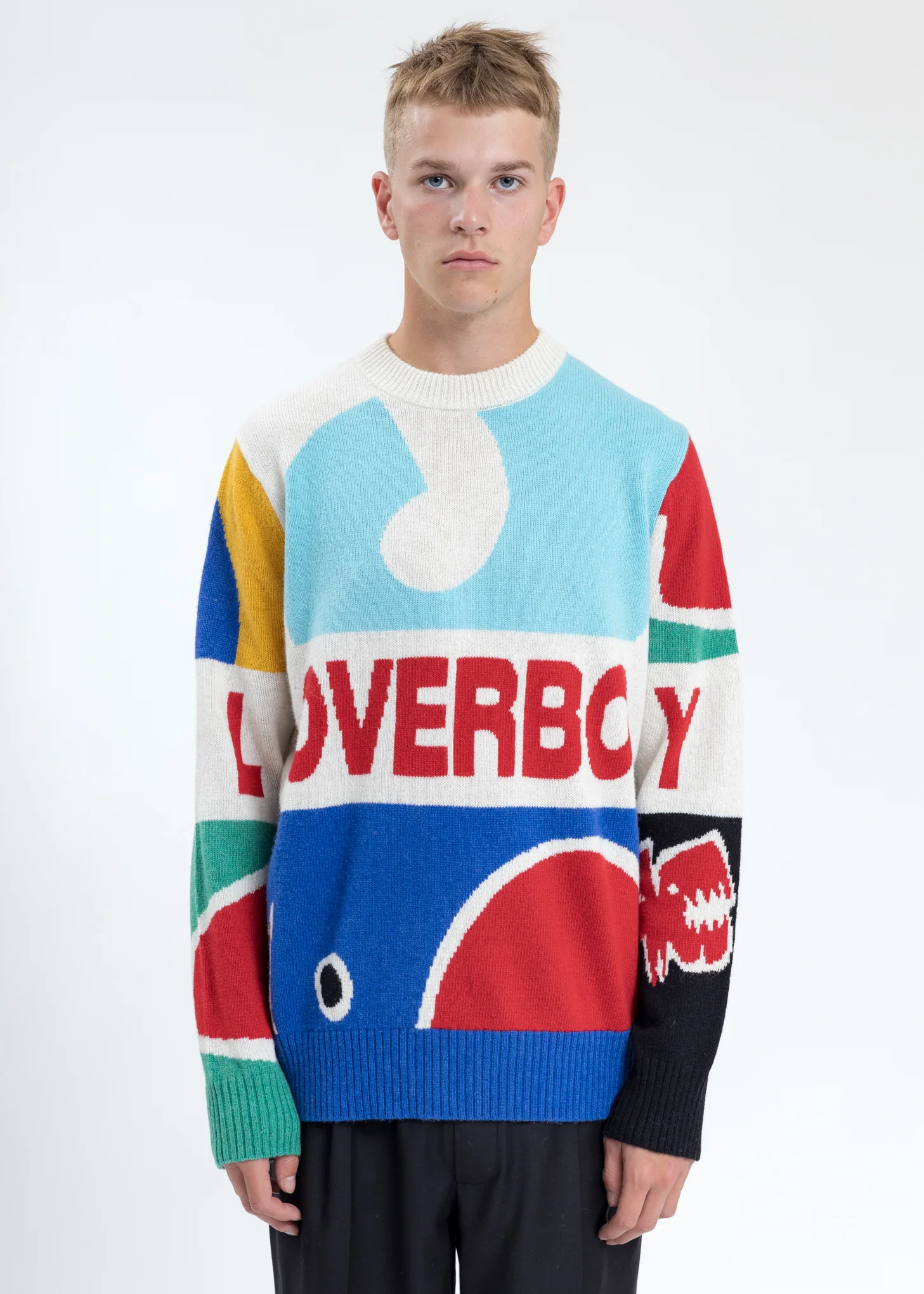 Multicolor Block Artwork Graphic Sweater