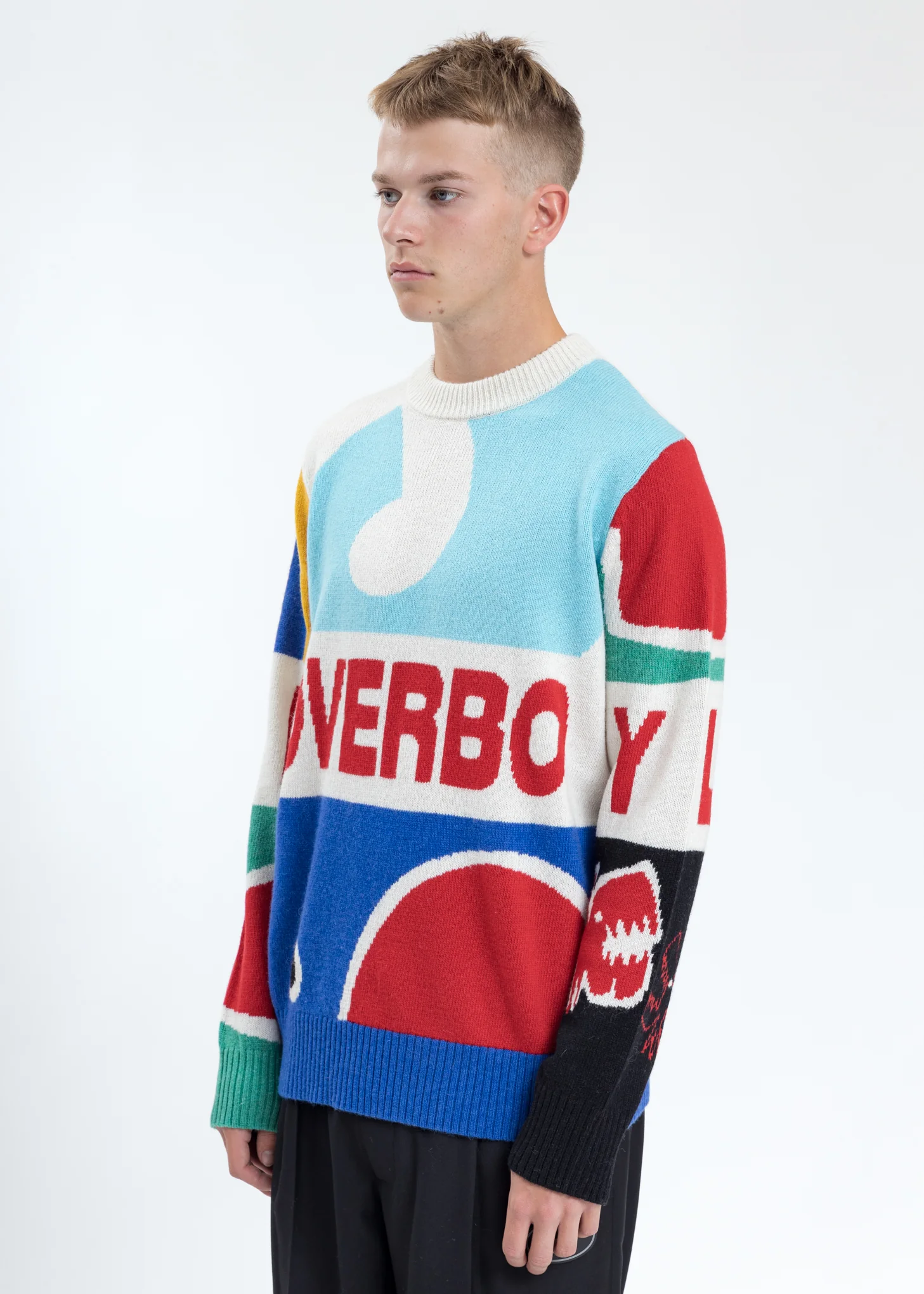 Multicolor Block Artwork Graphic Sweater - Image 3