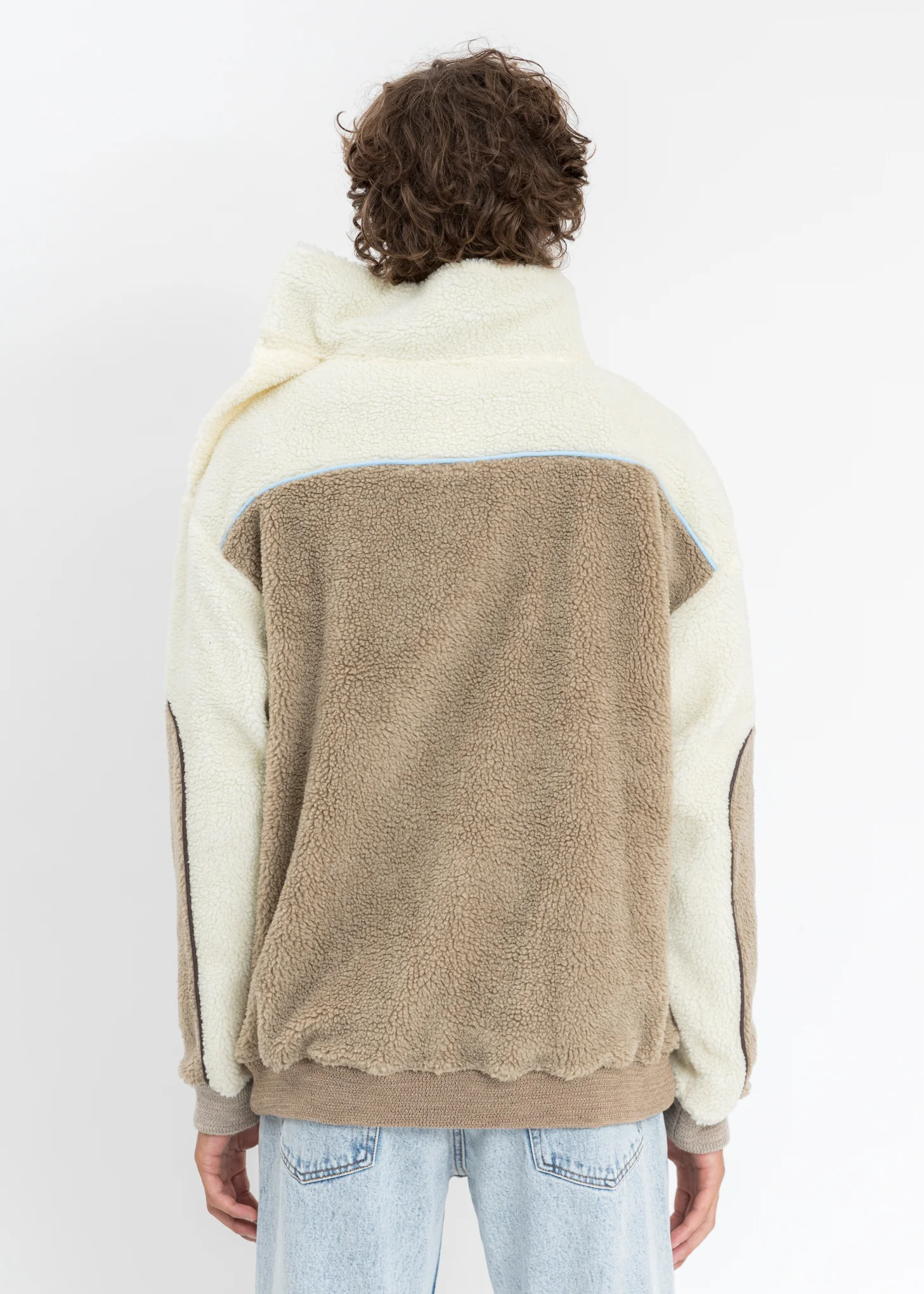 Multicolor Clip Shoulder Fleece Sweater - Image 4