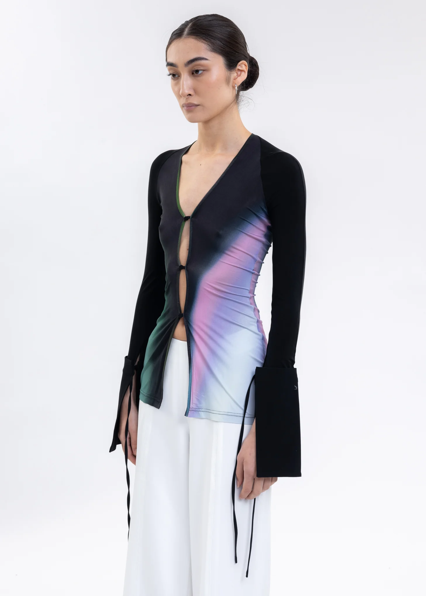 Multicolor Cut Out Shirt - Image 3