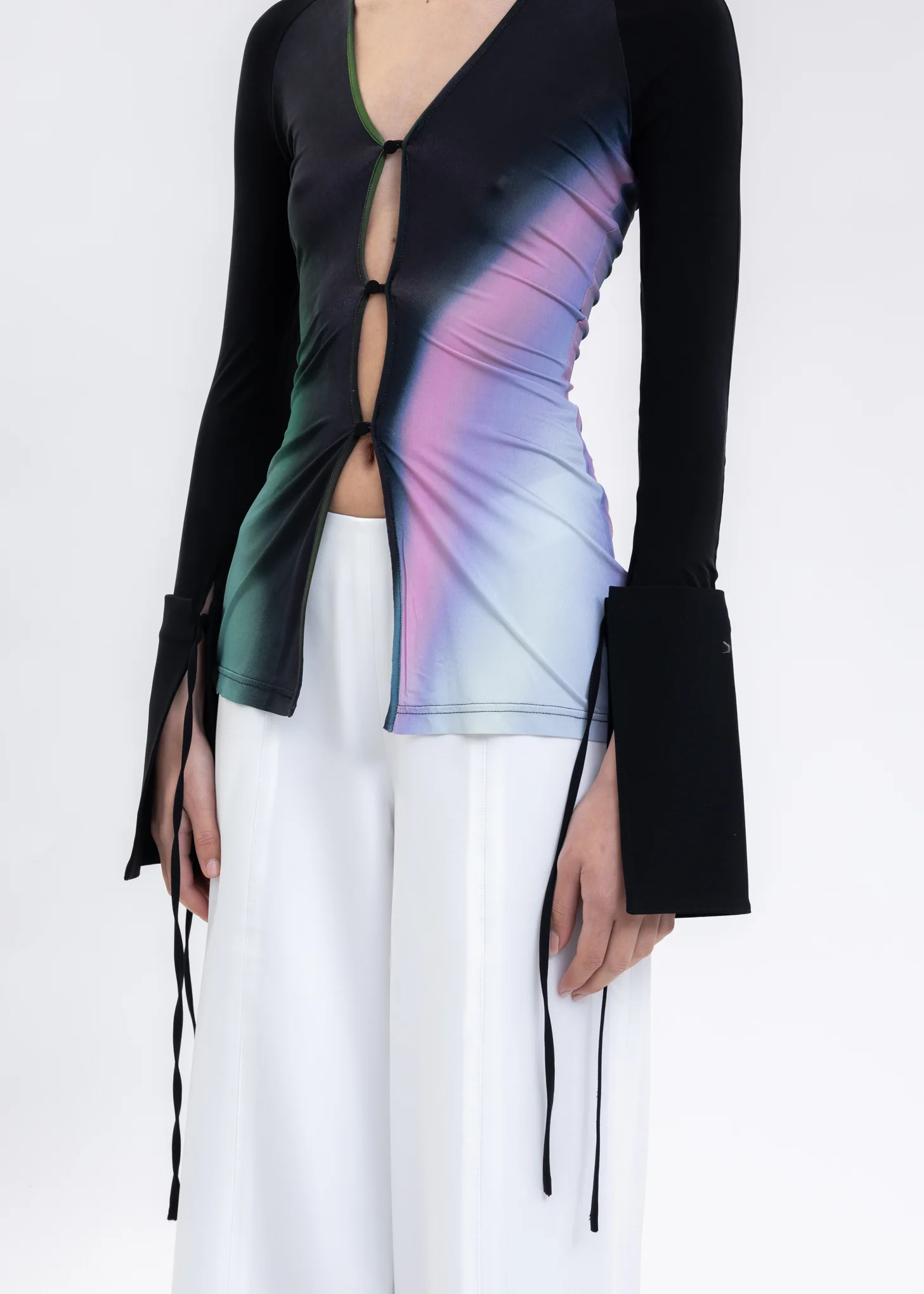 Multicolor Cut Out Shirt - Image 4