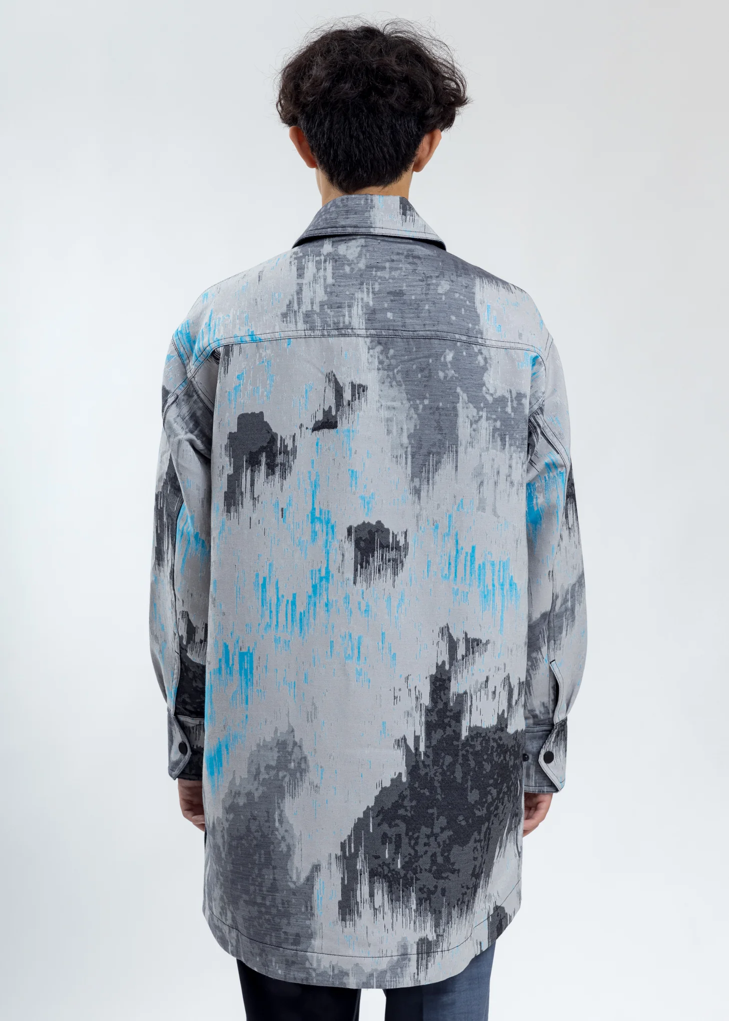 Multicolor Jacquard Long Jacket - Image 3