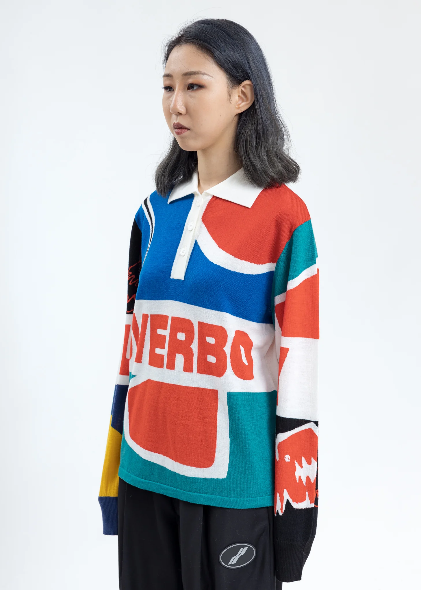Multicolor Merino Wool Polo Sweater - Image 3