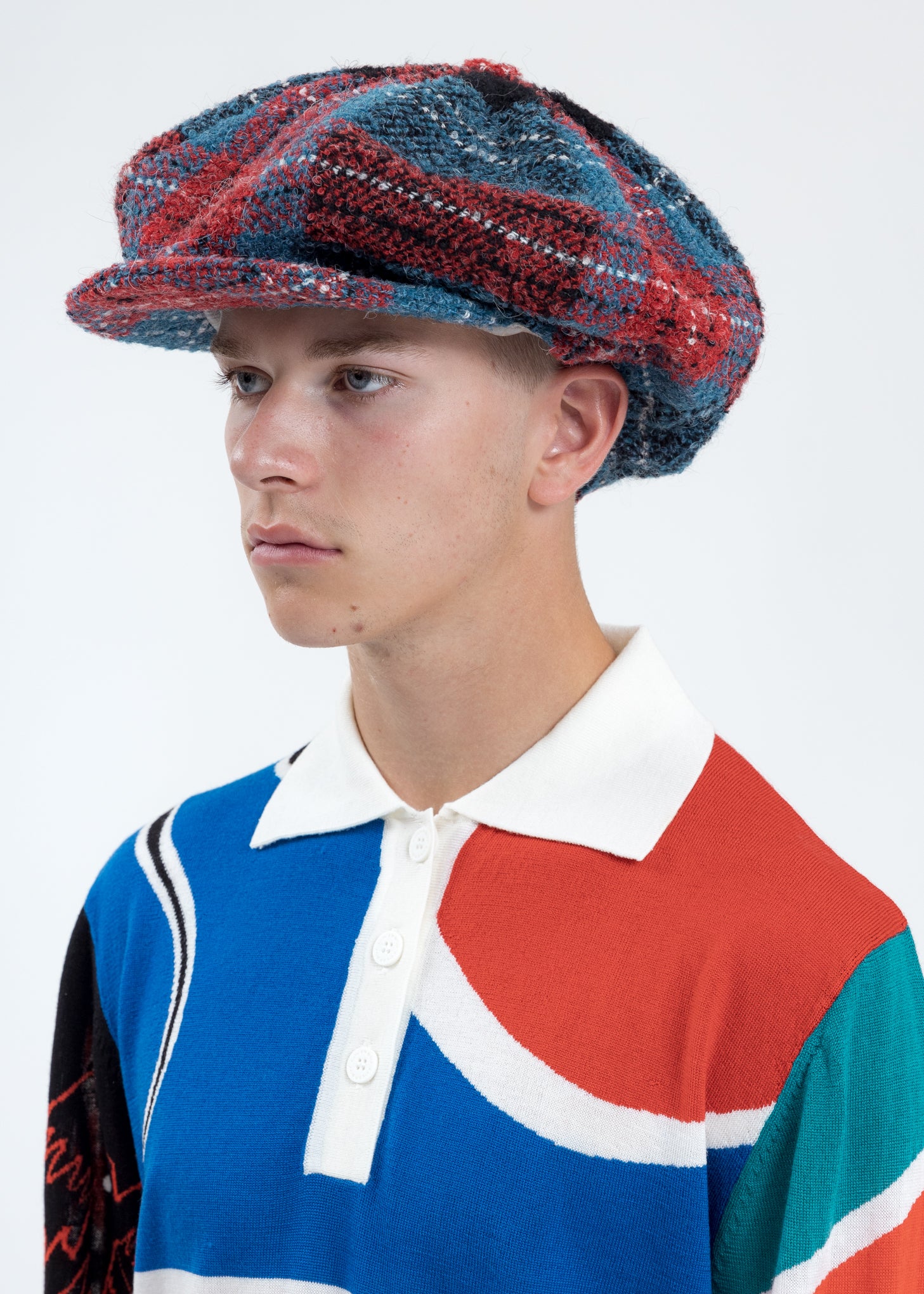 Multicolor Oversized Flat Cap - Image 3