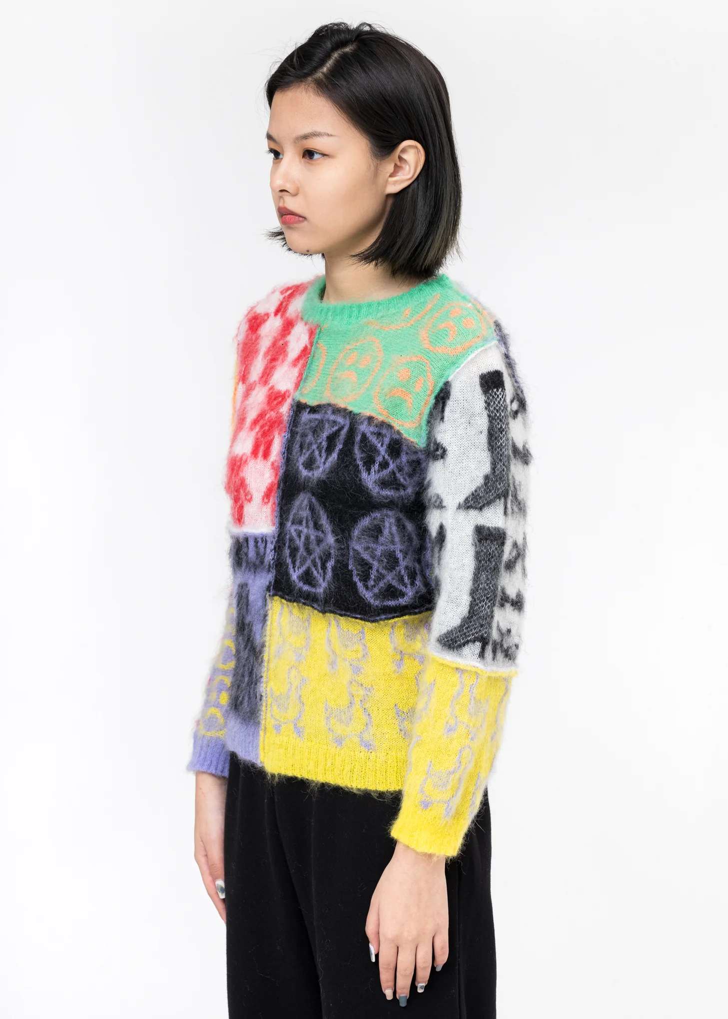 Multicolor Patchwork Knit Jumper - Image 2