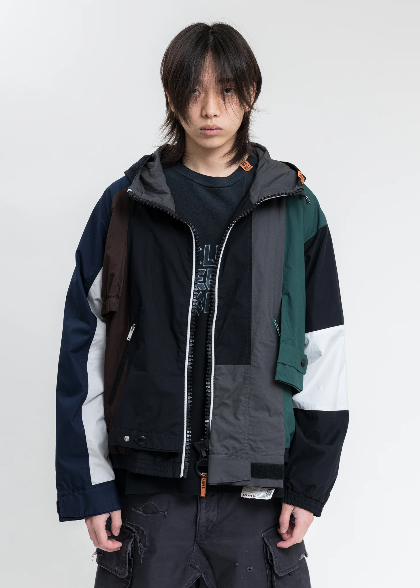 Multicolor Sleeves Combined Shirt Parka - Image 6