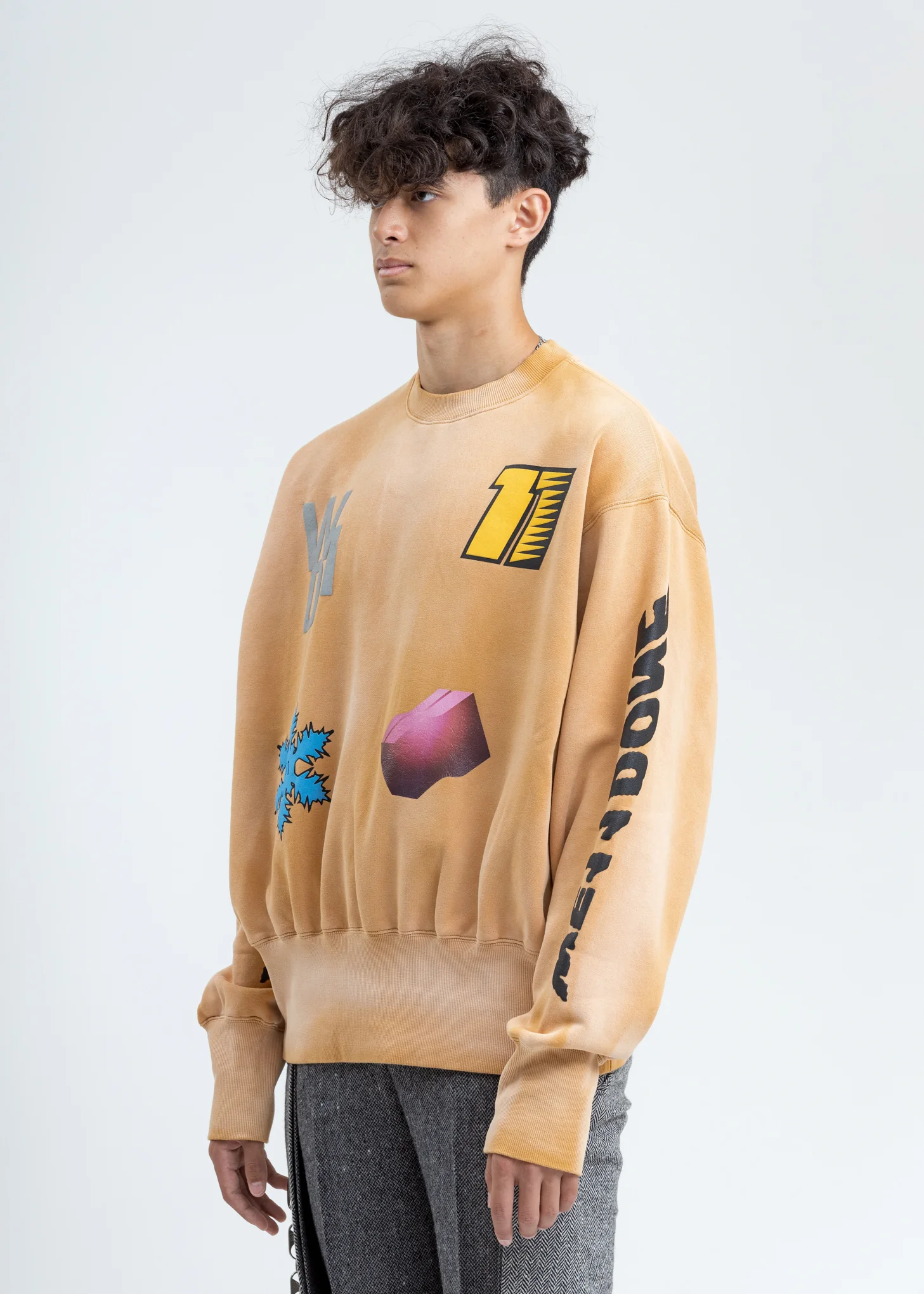 Mustard Multi Logo Sweatshirt - Image 2