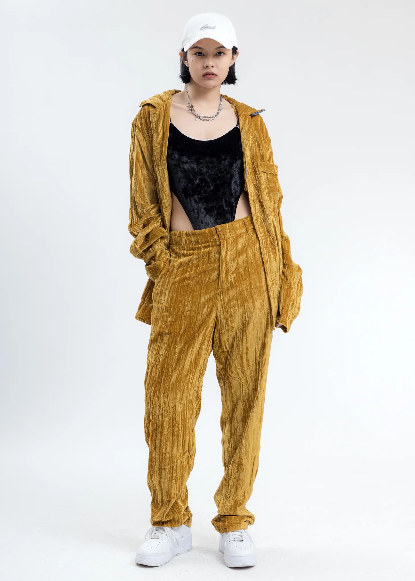Mustard Velvet Pajama Pants - Image 5