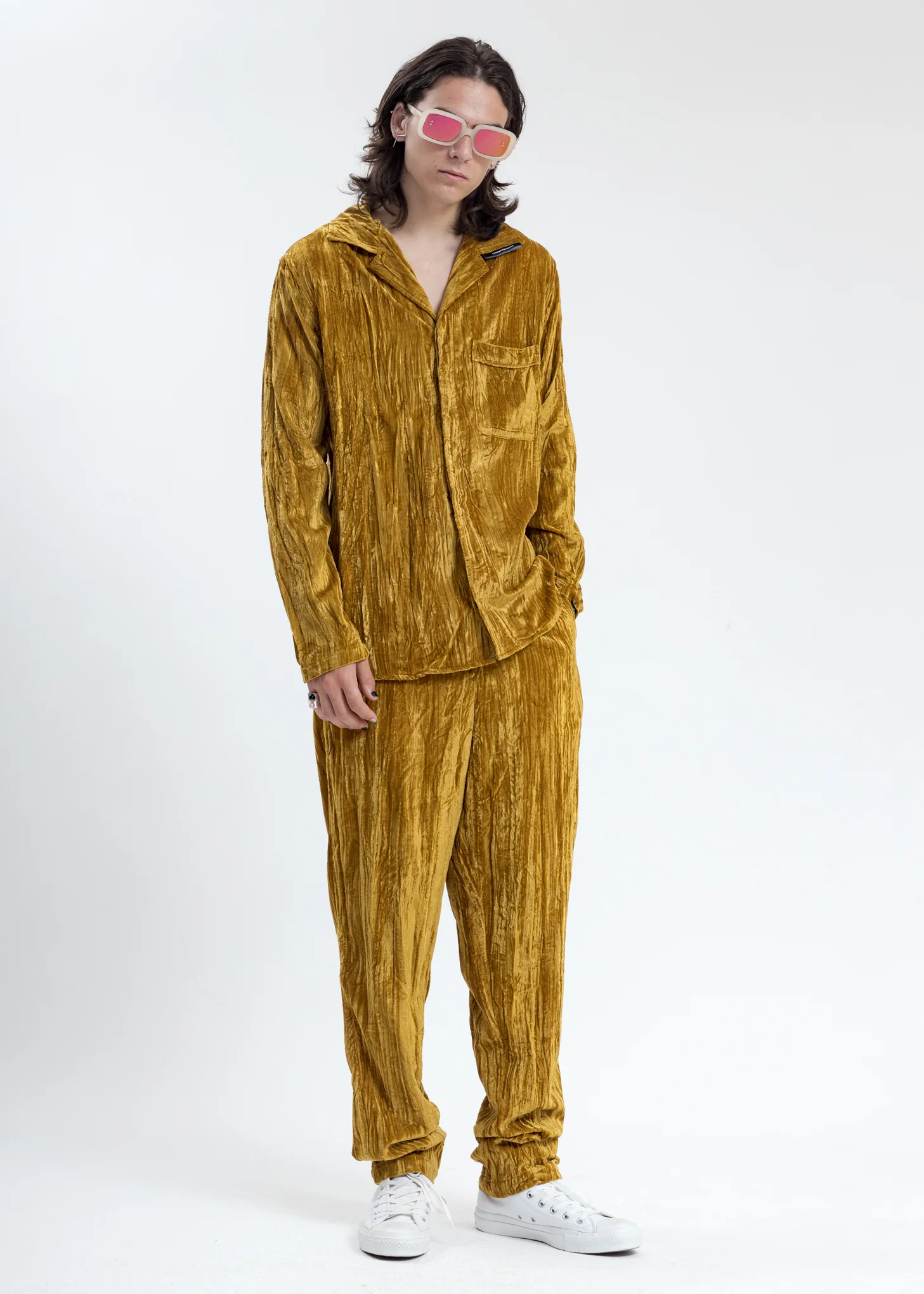 Mustard Velvet Pajama Pants - Image 7