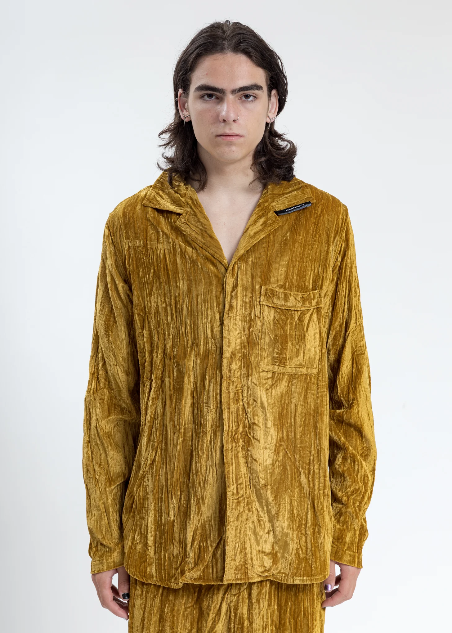 Mustard Velvet Pajama Shirt