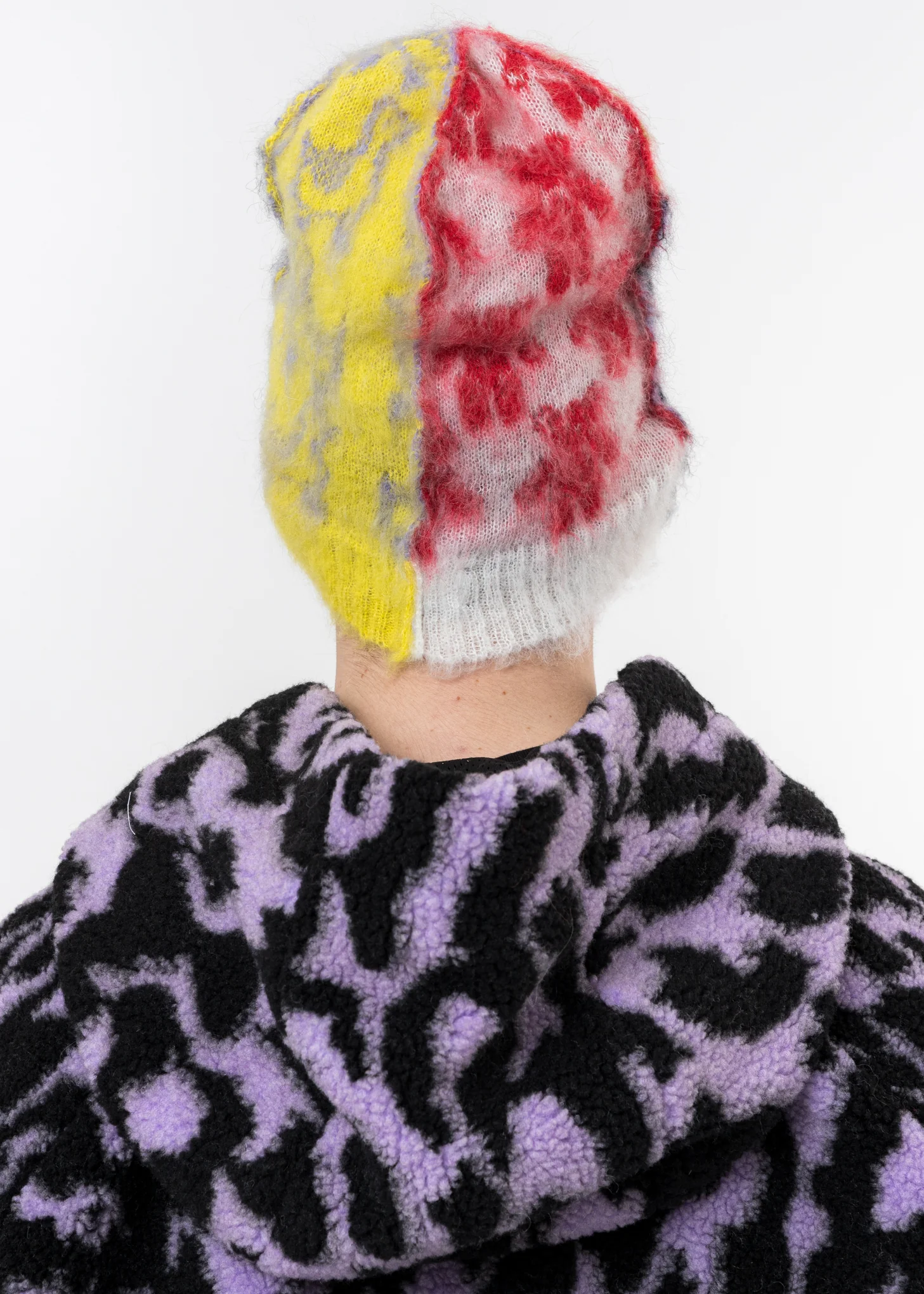 Mutlicolor Mohair Patchwork Beanie - Image 2