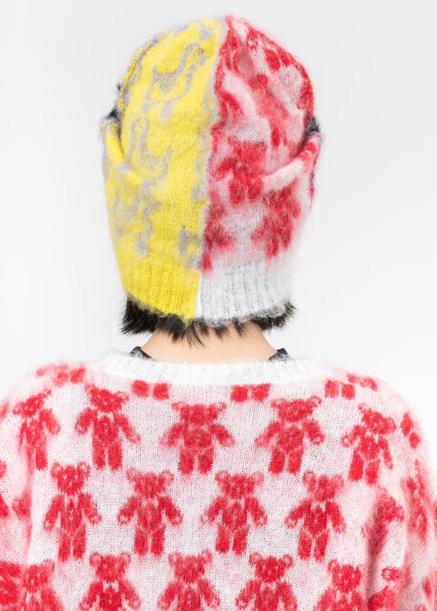 Mutlicolor Mohair Patchwork Beanie - Image 3