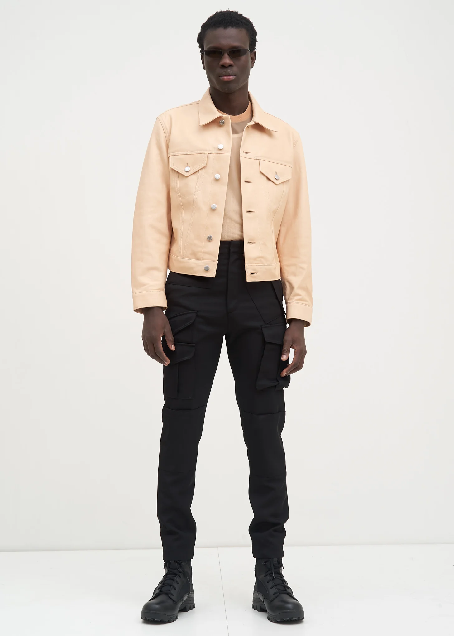 Natural Lamb Leather Masc Trucker Jacket - Image 2